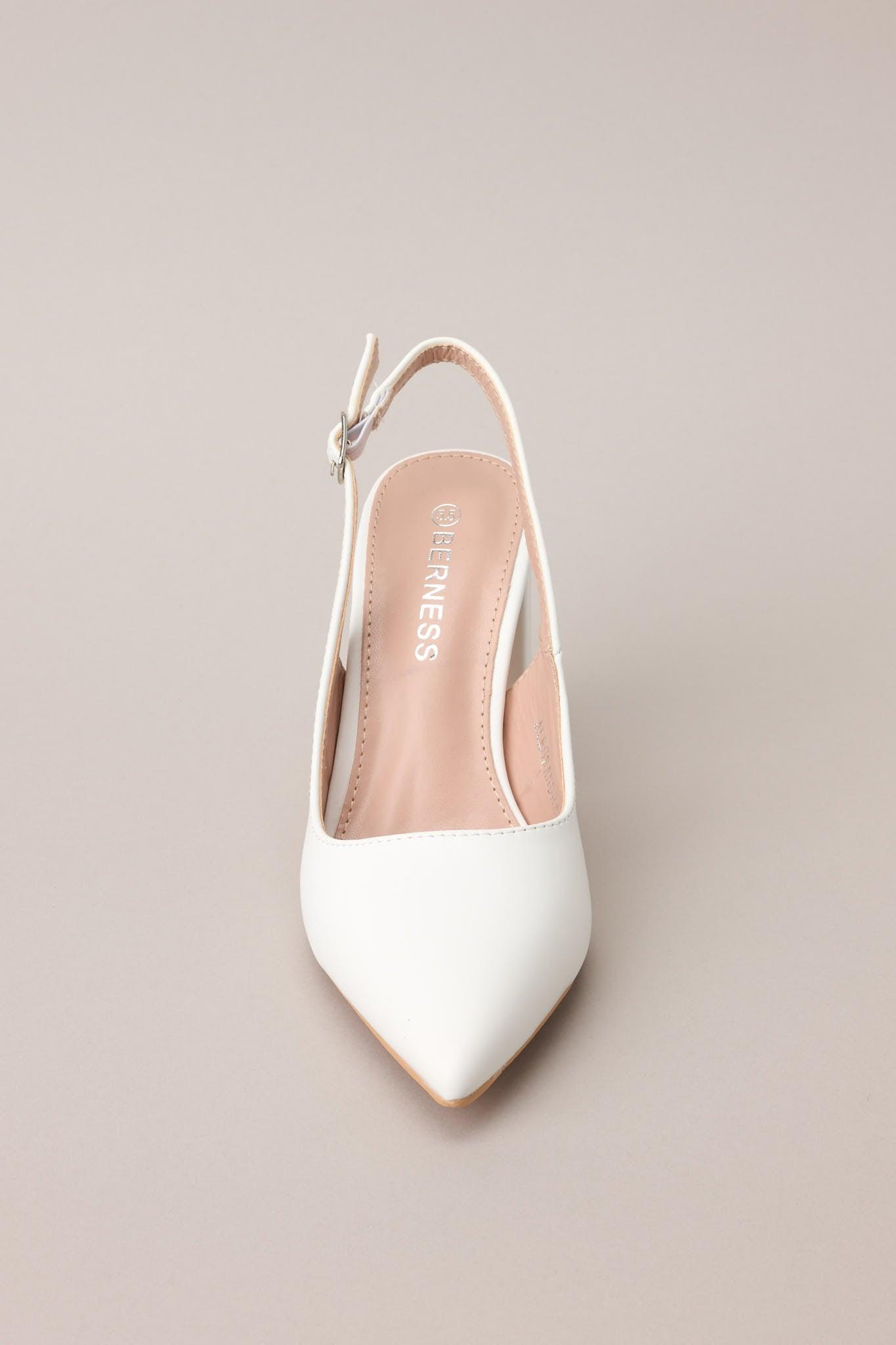Elegant Elevation White Slingback Heels Product Image