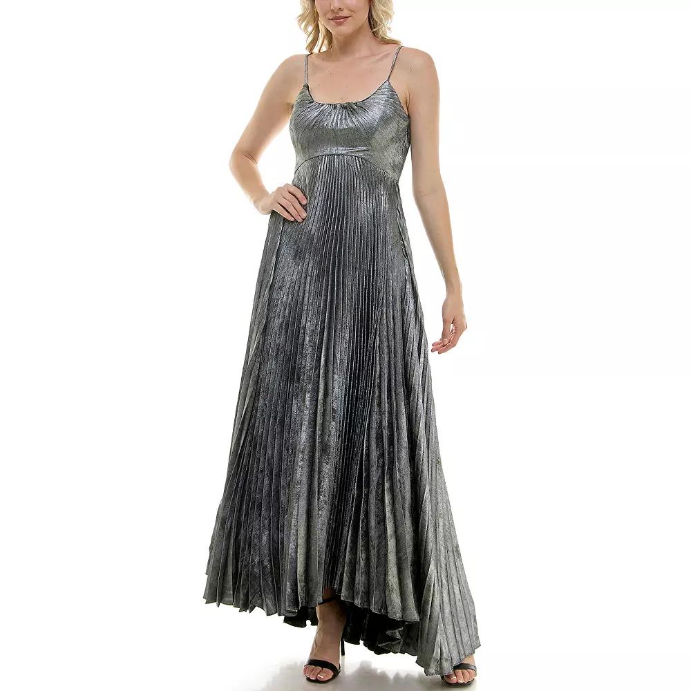 Women's Taylor Dress Long Spaghetti Strap Pleated Dress,  Product Image