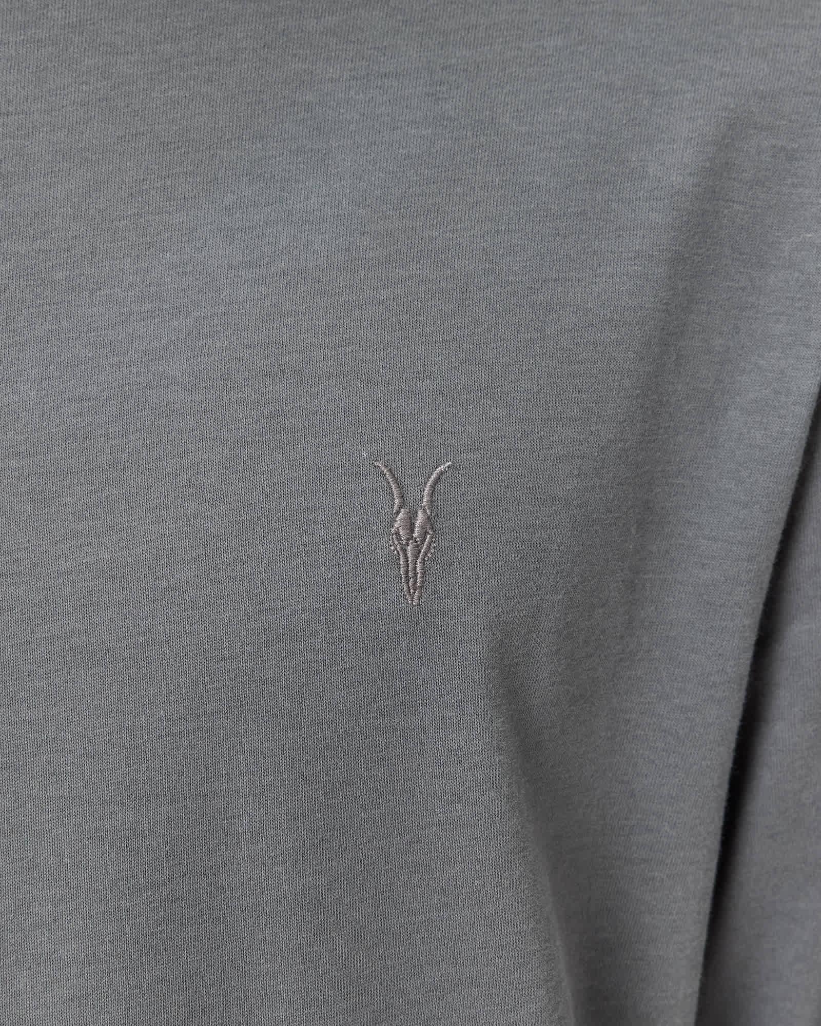 Brace Brushed Cotton Long Sleeve T-Shirt HAZED GREY | ALLSAINTS US Product Image