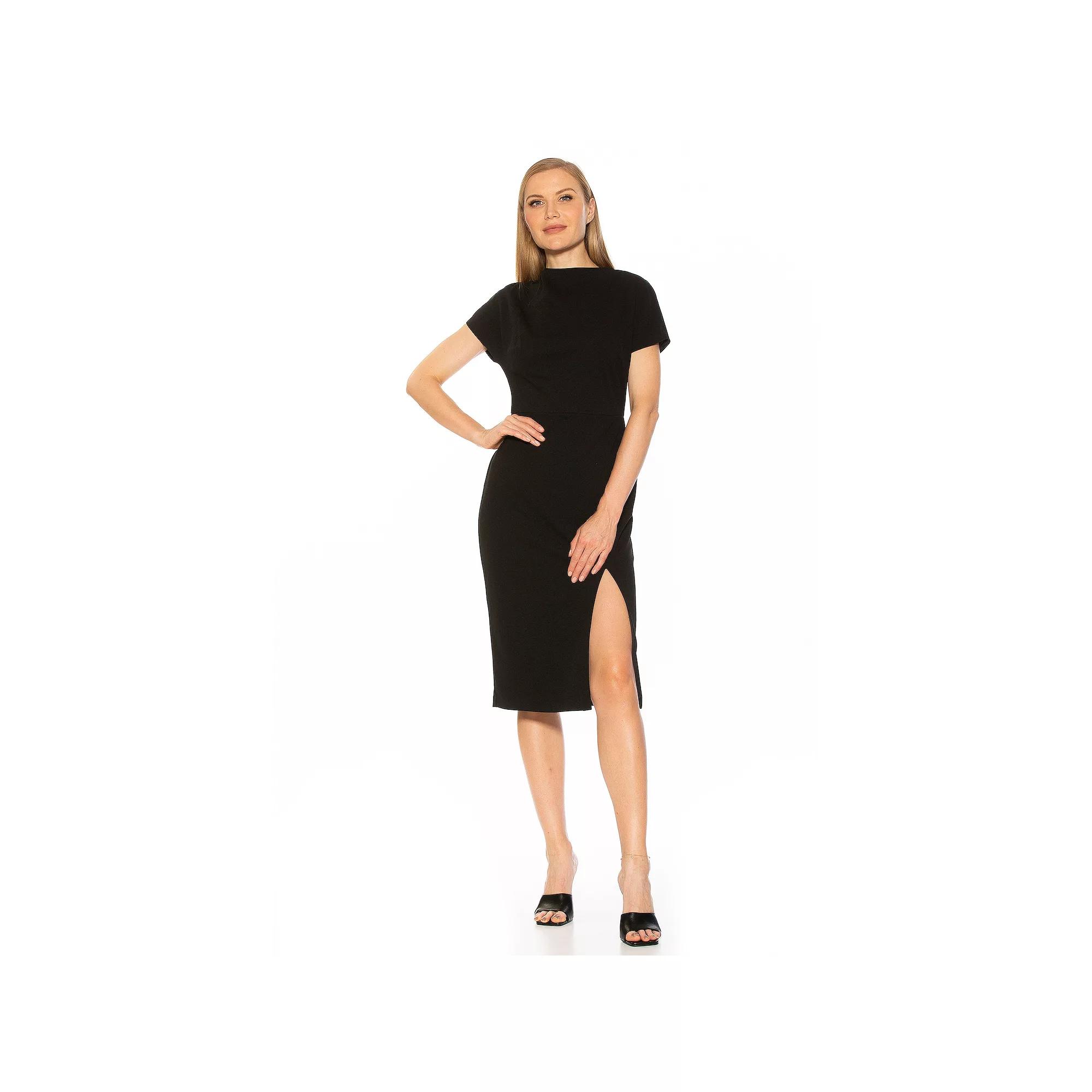 Women's ALEXIA ADMOR Vented Mockneck Midi Dress,  Product Image