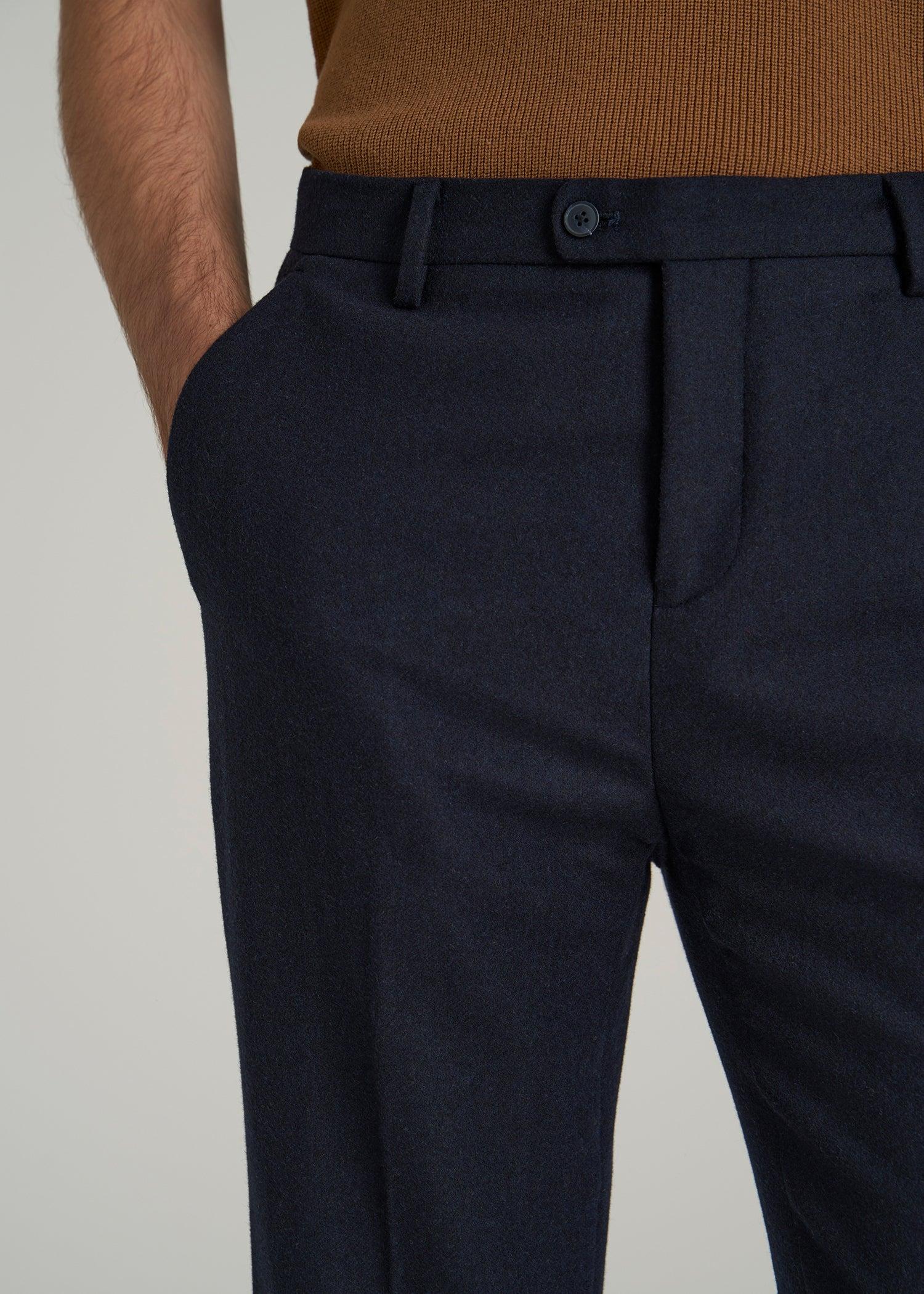 Wool Blend Dress Pants for Tall Men in Raven Blue Male Product Image