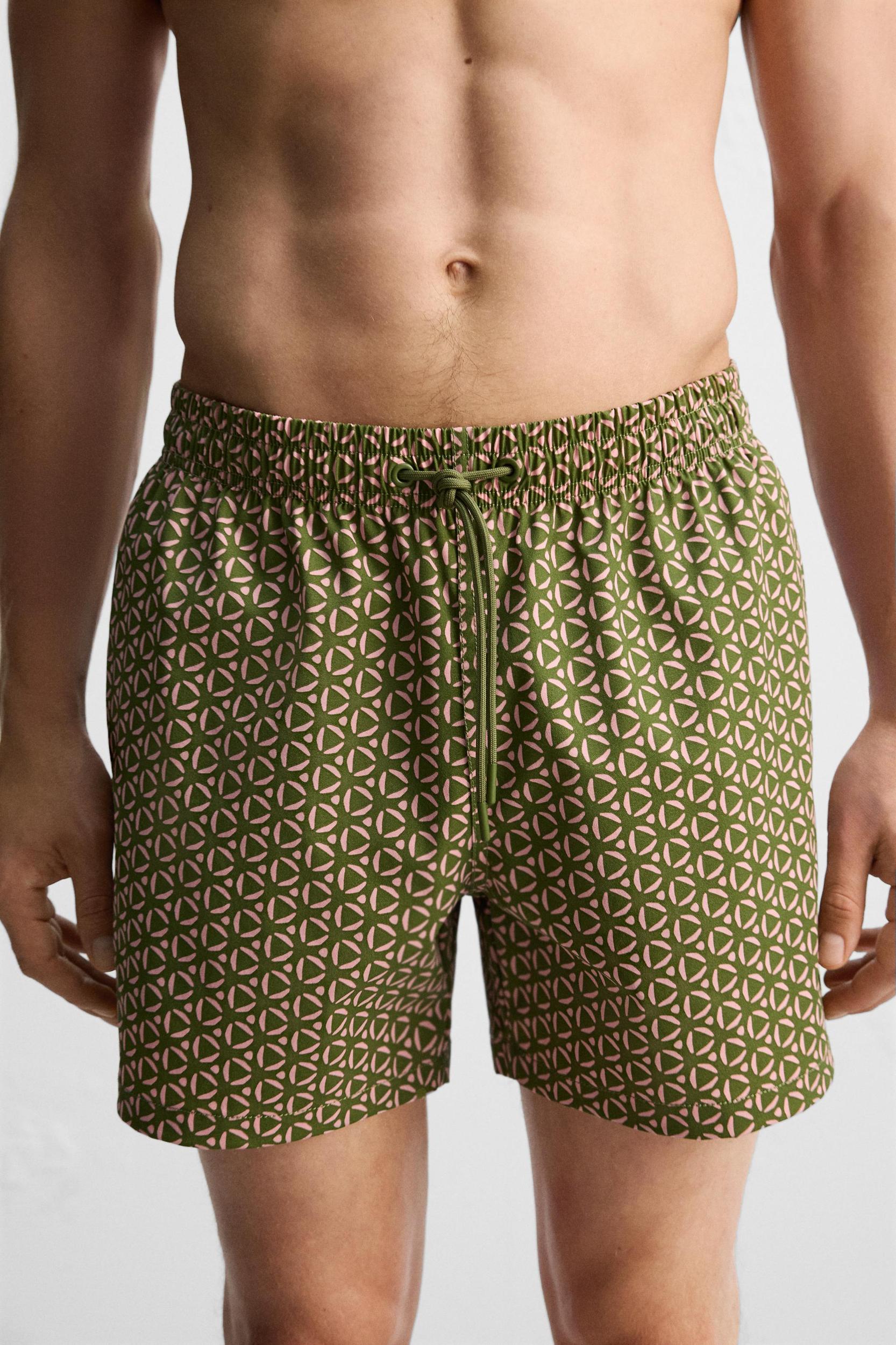 GEOMETRIC PRINT MID-LENGTH SWIMSUIT Product Image