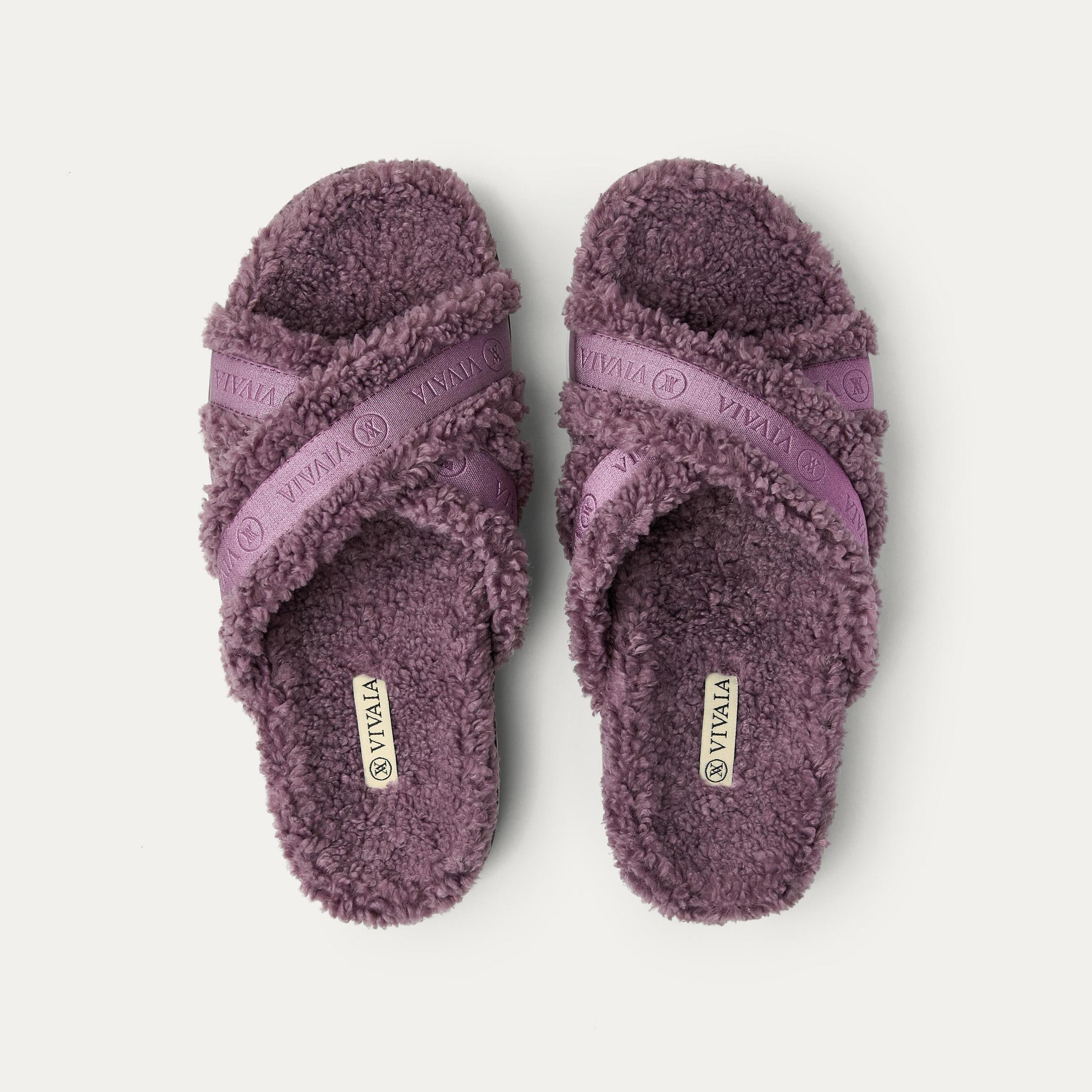 Furry Criss-Cross Strap Slippers (Hannah) Product Image