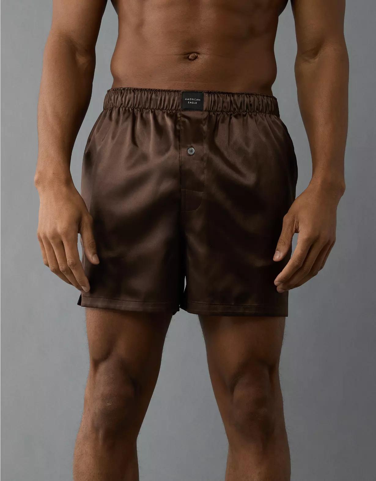 AEO Men's Solid Satin Pocket Boxer Short Product Image