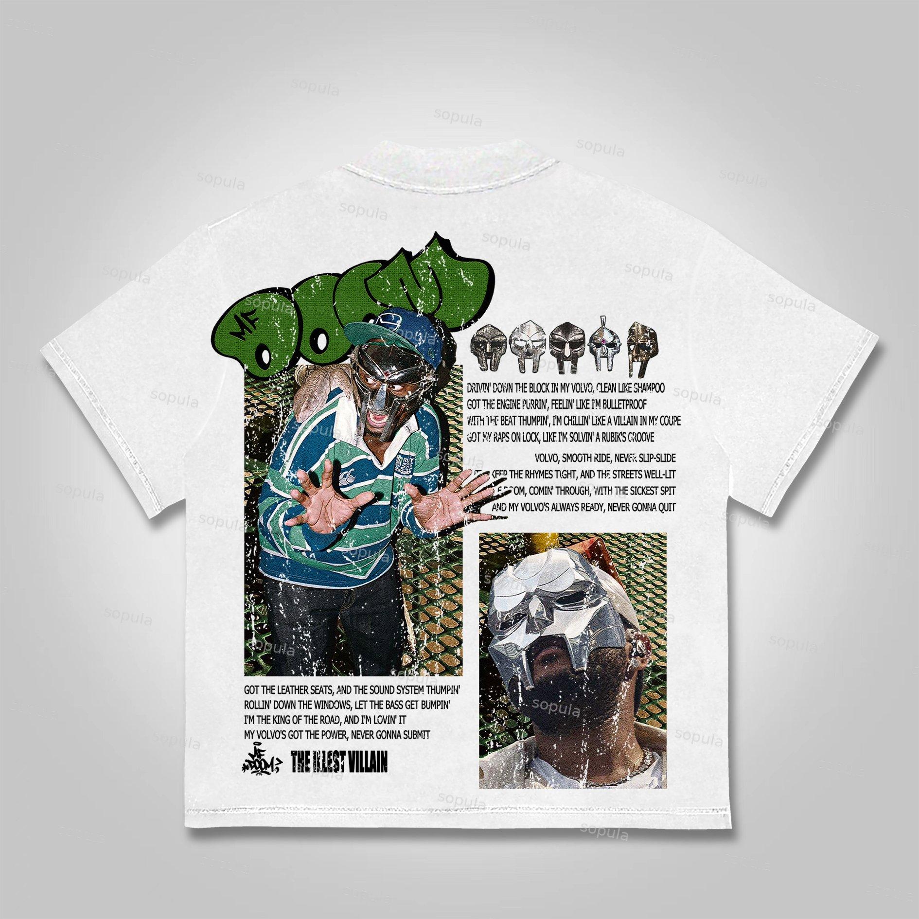 Sopula Vintage The Illest Villain Mf Doom Graphic Print Cotton T-Shirt Product Image