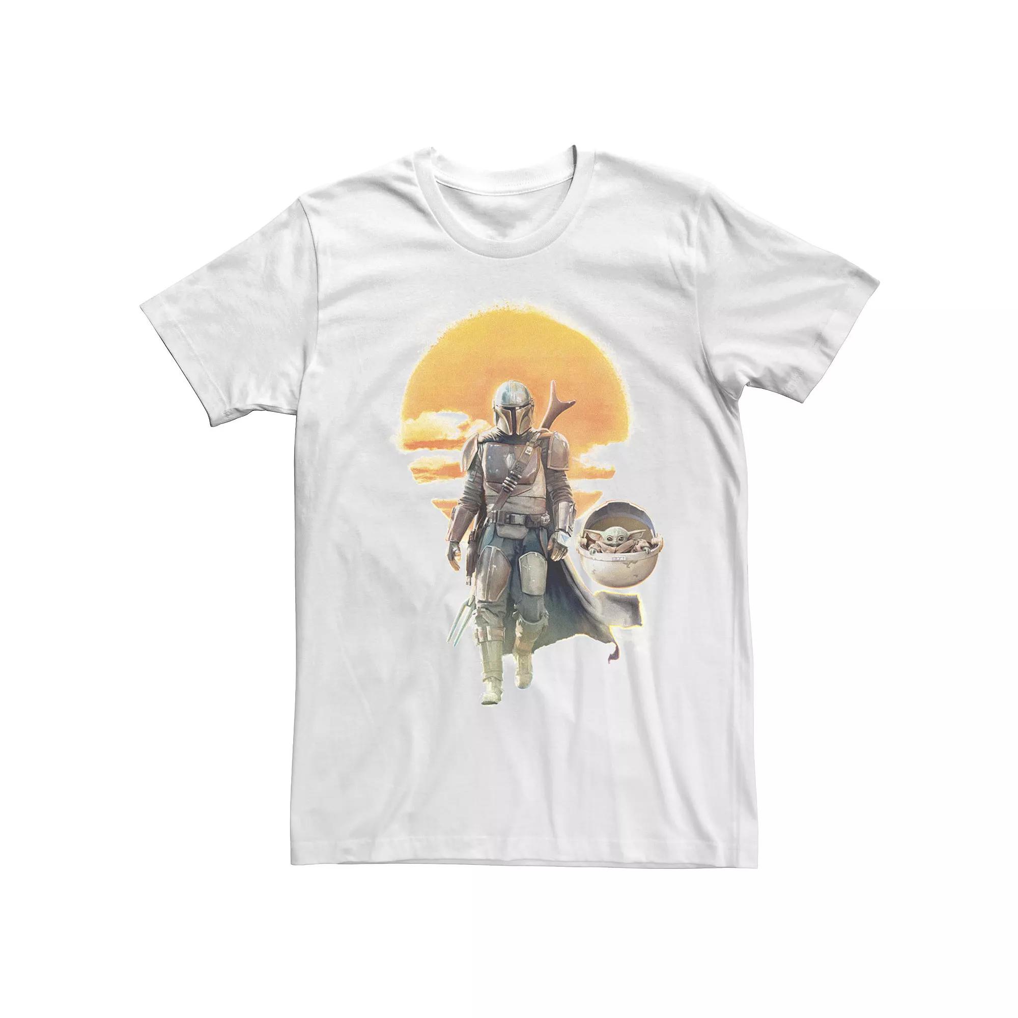 Men's Star Wars The Mandalorian The Child Sunset Walk Portrait Tee,  Product Image