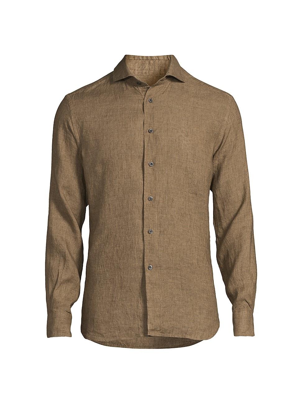 Mens Linen Button-Front Shirt Product Image