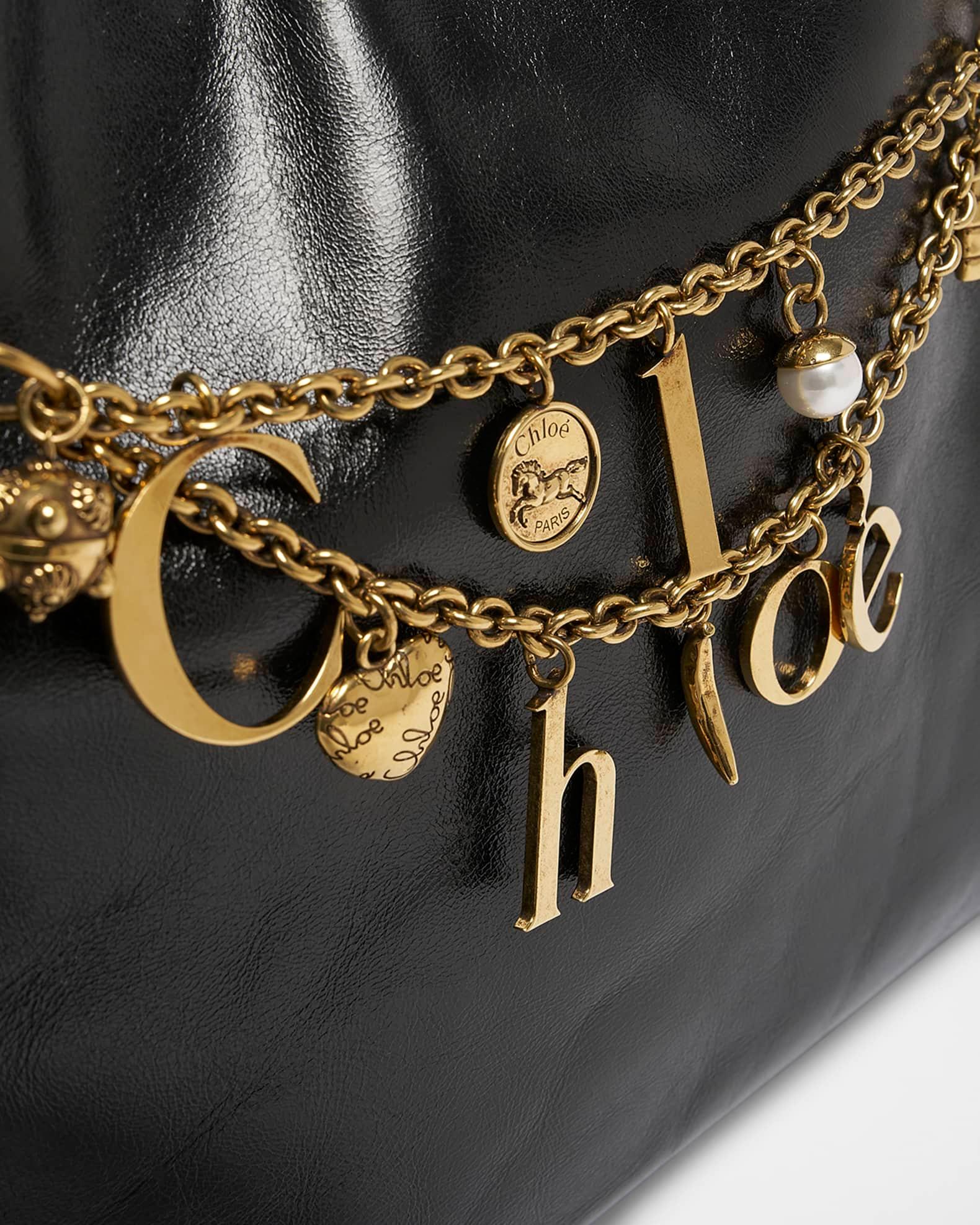 Logo Charms Tote Bag in Shiny Leather  Product Image