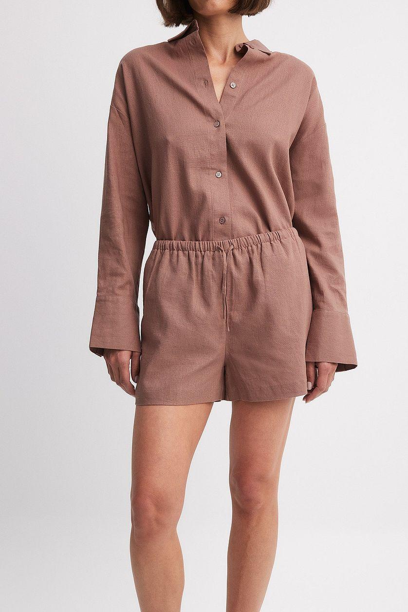 Linen Elastic Band Shorts Product Image