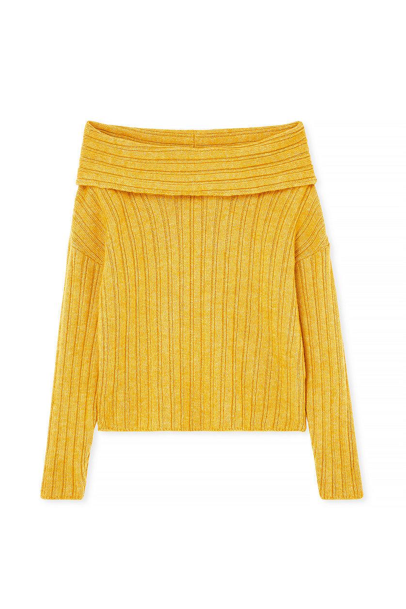 Knitted Off Shoulder Sweater Product Image