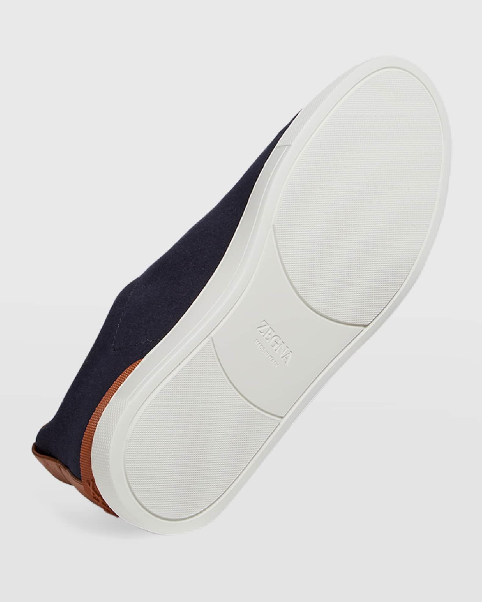 Zegna Mens Deerskin Triple Stitch Low Top Sneakers Product Image