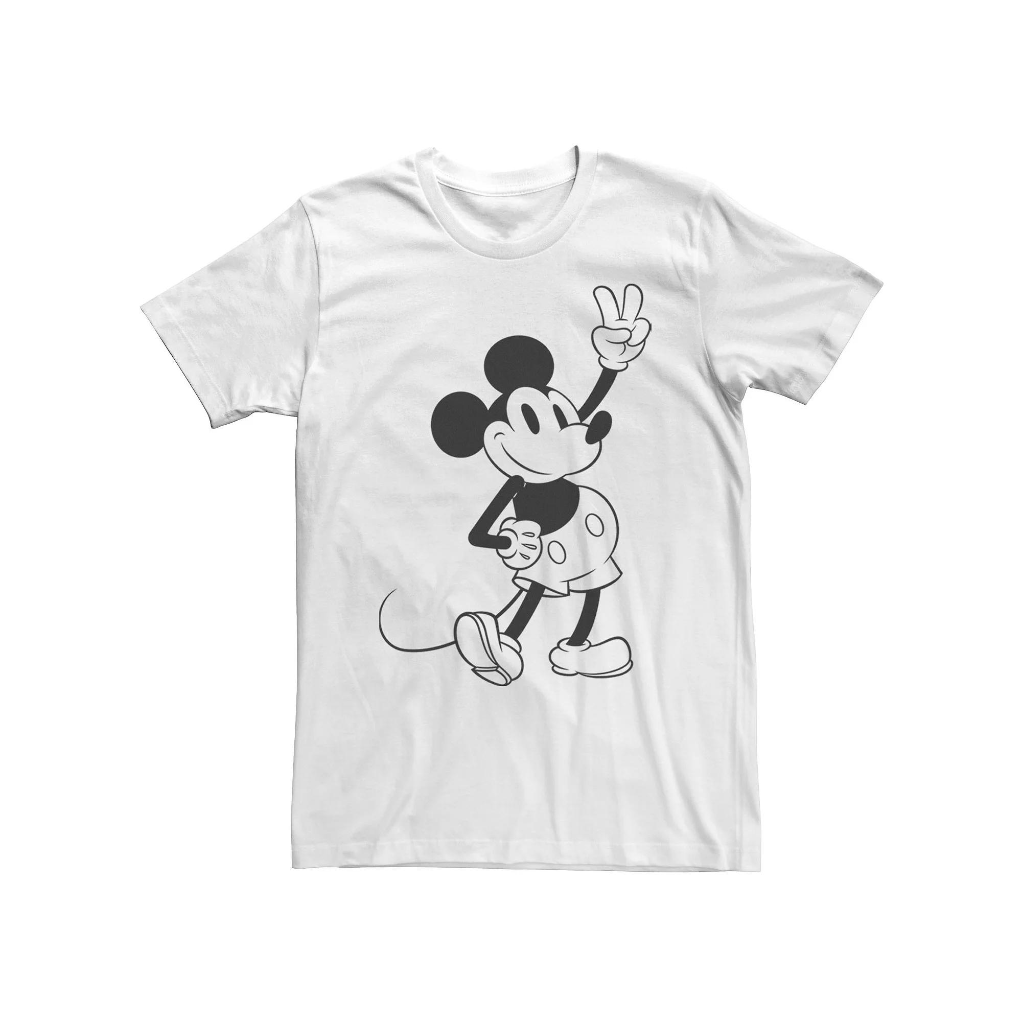 Big & Tall Disney Mickey & Friends Mickey Peace Outline Tee, Men's,  Product Image