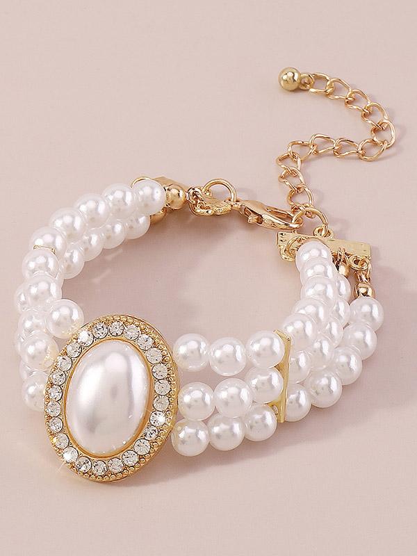 Adjustable Chains Geometric Rhine Stones Bracelet Accessories Product Image