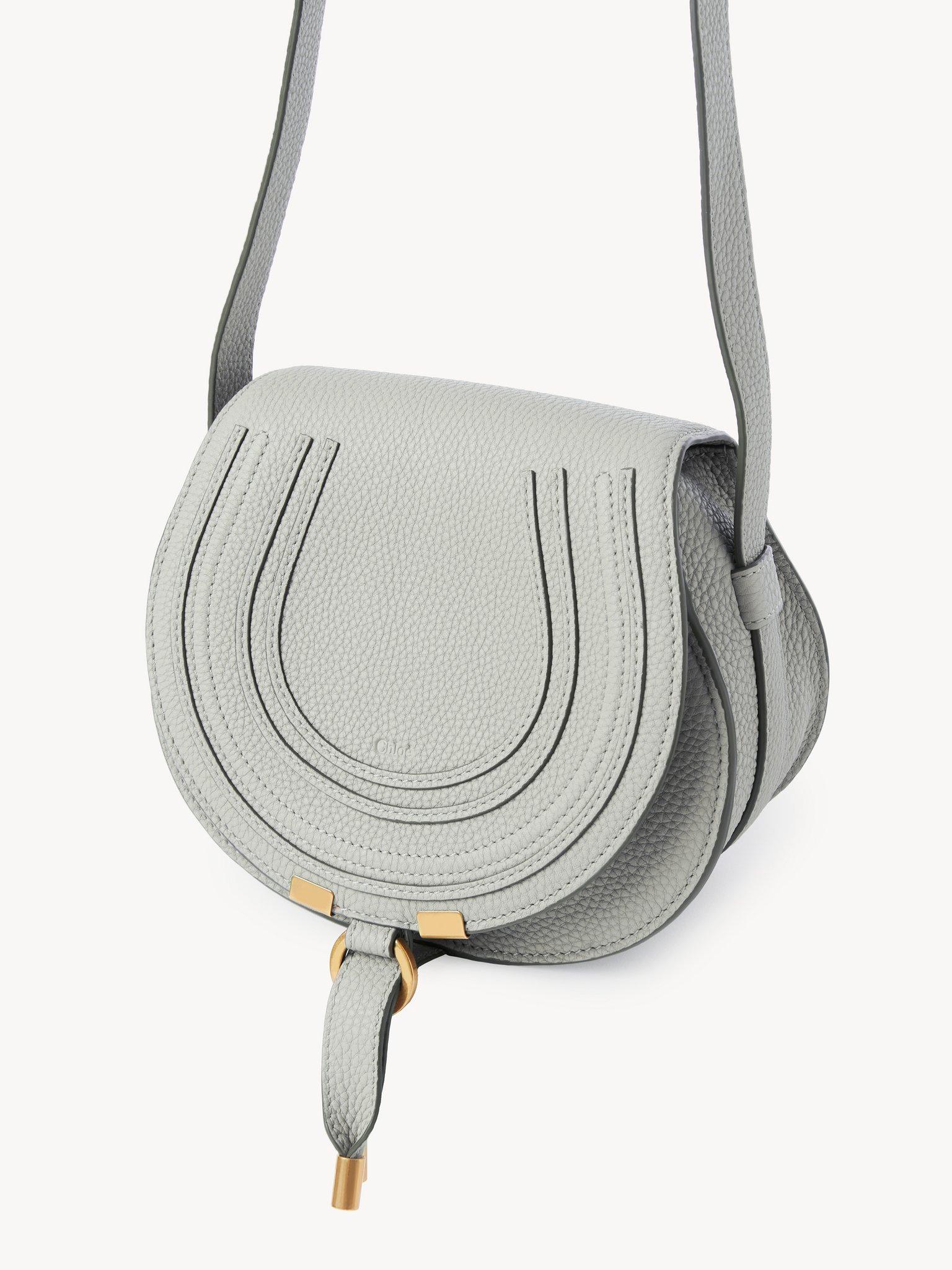 Small Marcie saddle bag in grained leather Product Image