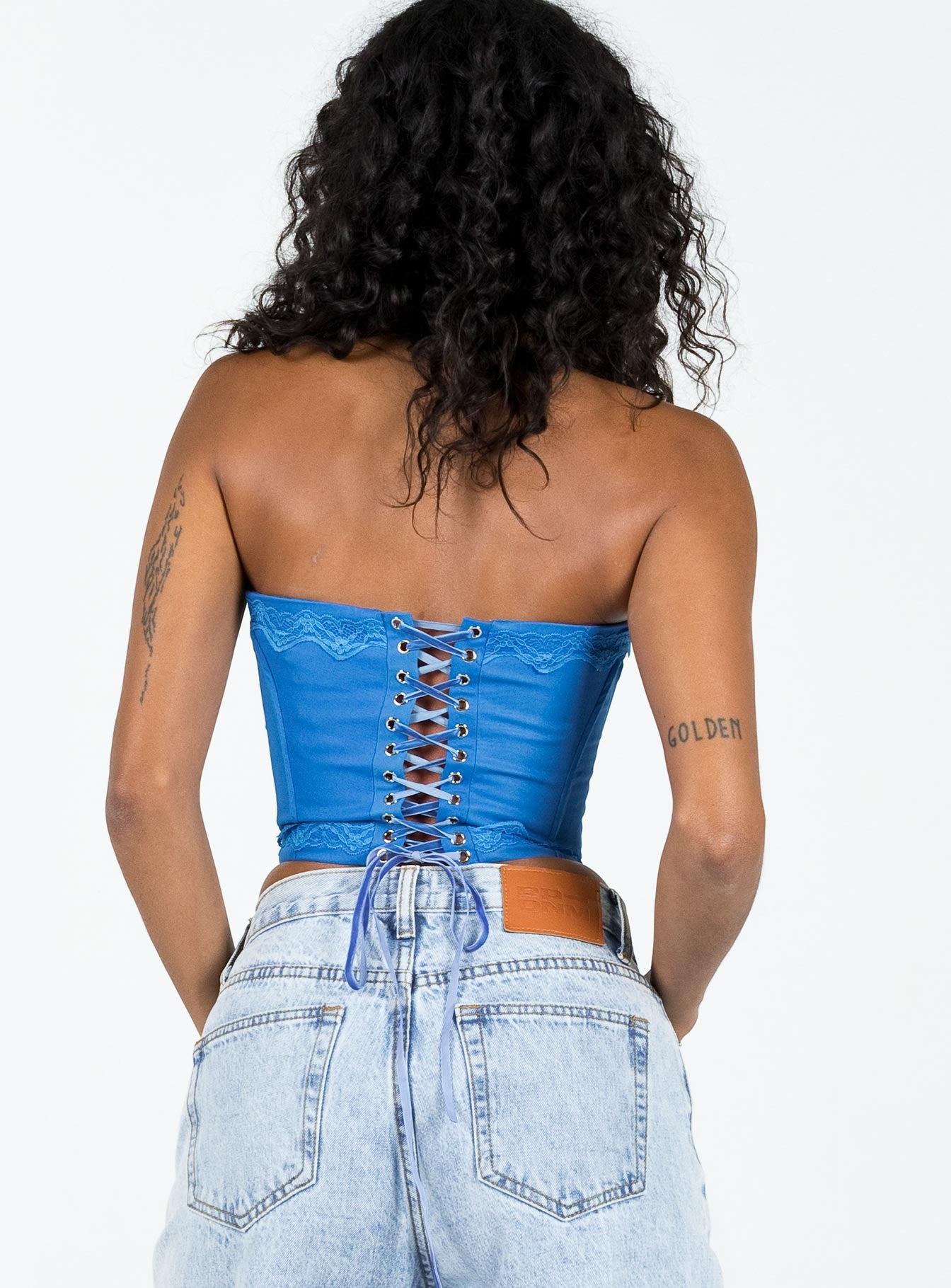 Yamie Bustier Top Blue Product Image