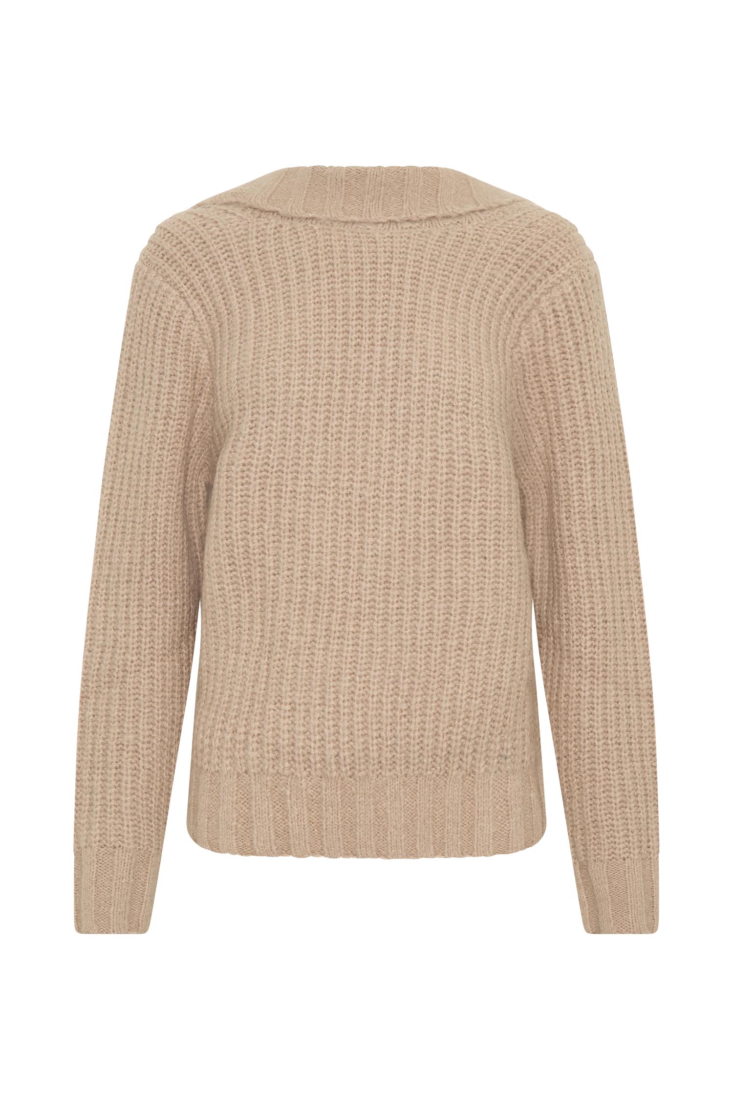 Candice Oversized Low Back Knit Jumper - Stone Marle Product Image