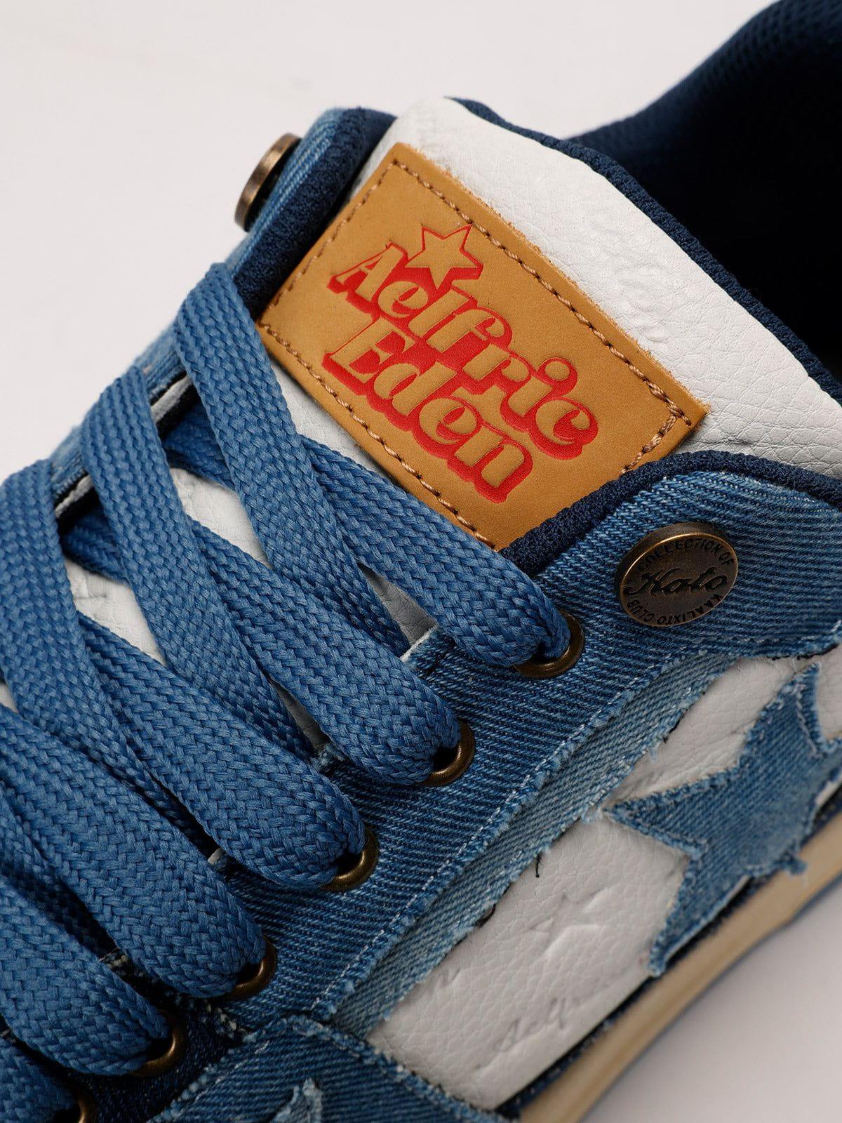 Starry Climb Stars Casual All-Match Denim Skate Shoes Product Image