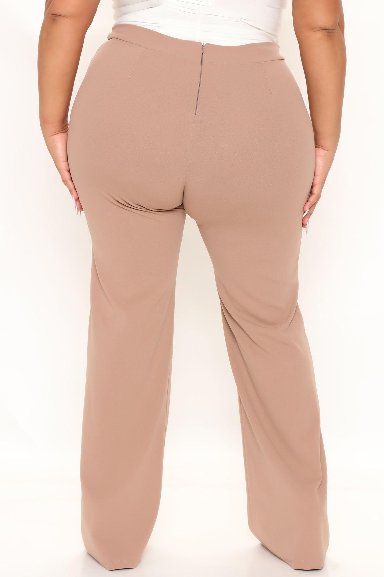 Victoria High Waisted Dress Pants - Taupe Product Image