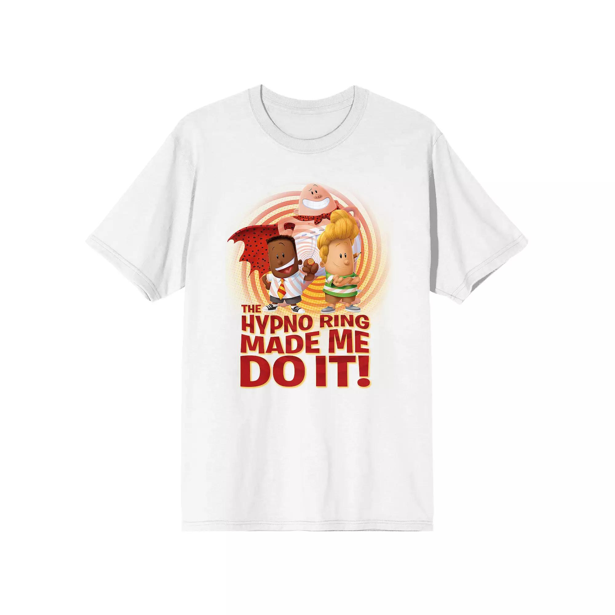 Men's Captain Underpants The Hypno Ring Short Sleeve Graphic Tee, Size: Large, White Product Image