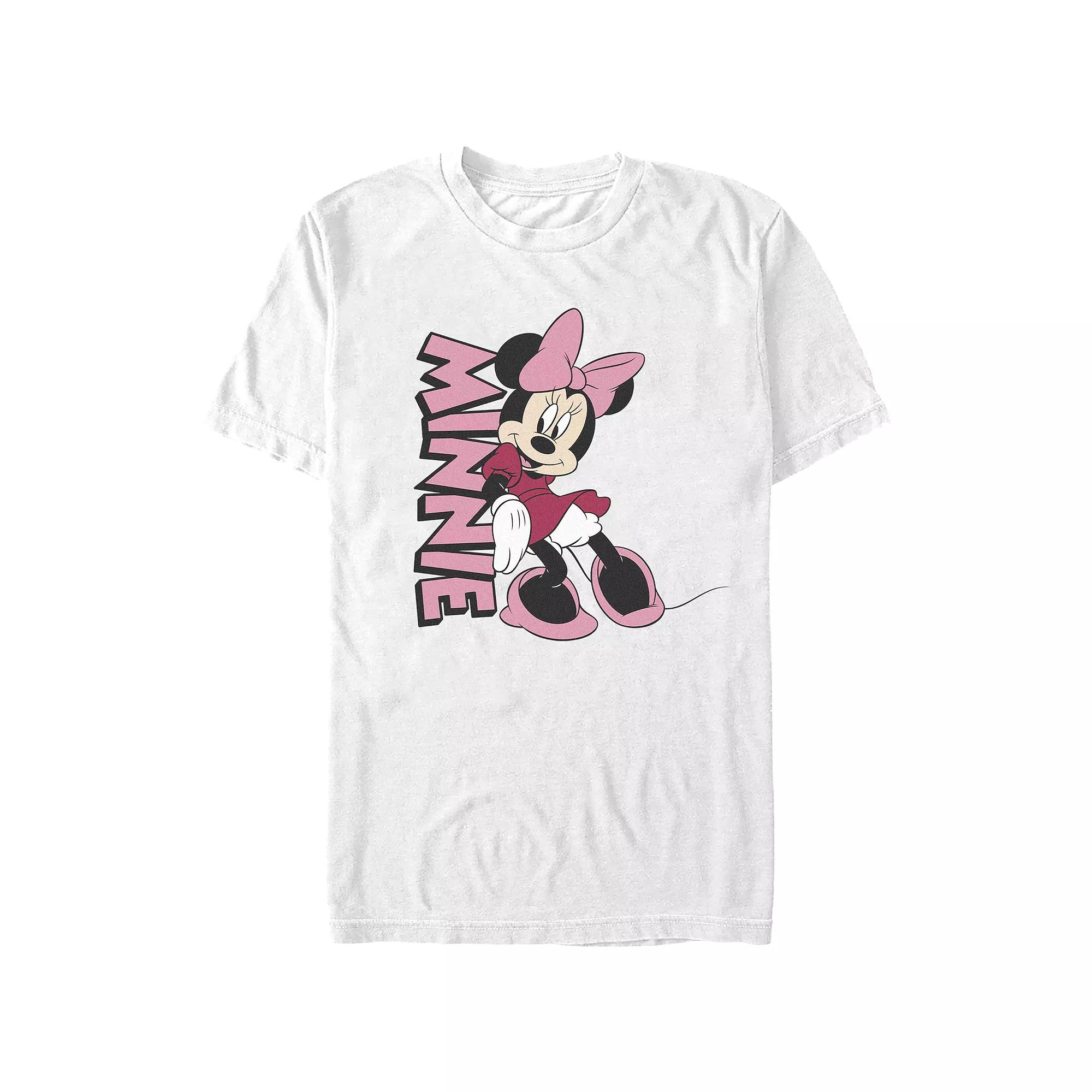 Disney's Minnie Mouse Leaning Portrait Juniors' Graphic Tee, Women's, Size: XS, White Product Image