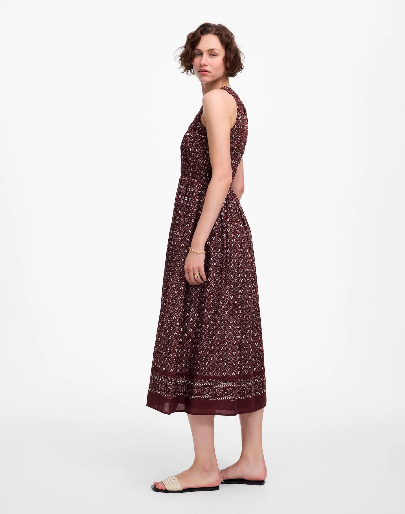 The Melody Smocked Midi Dress in Daisy Print Product Image