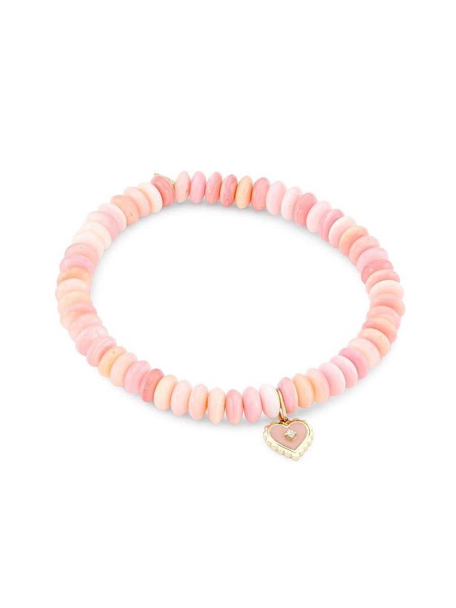 Womens 14K , Conch-Shell, & Diamond Beaded Bracelet Product Image