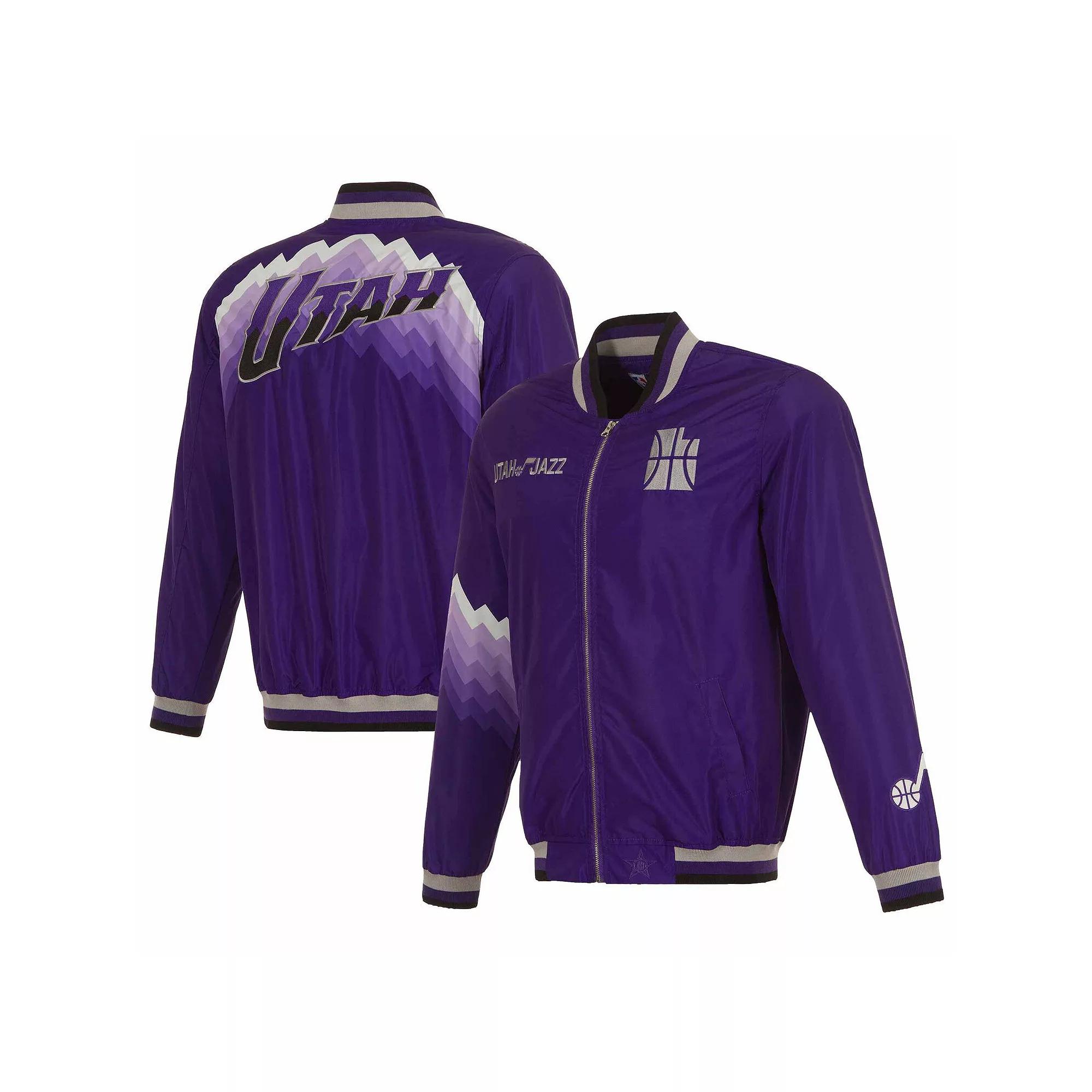 Men's JH Design Purple Utah Jazz 2023/24 City Edition Nylon Full-Zip Bomber Jacket, Size: Large, Jaz Purple Product Image