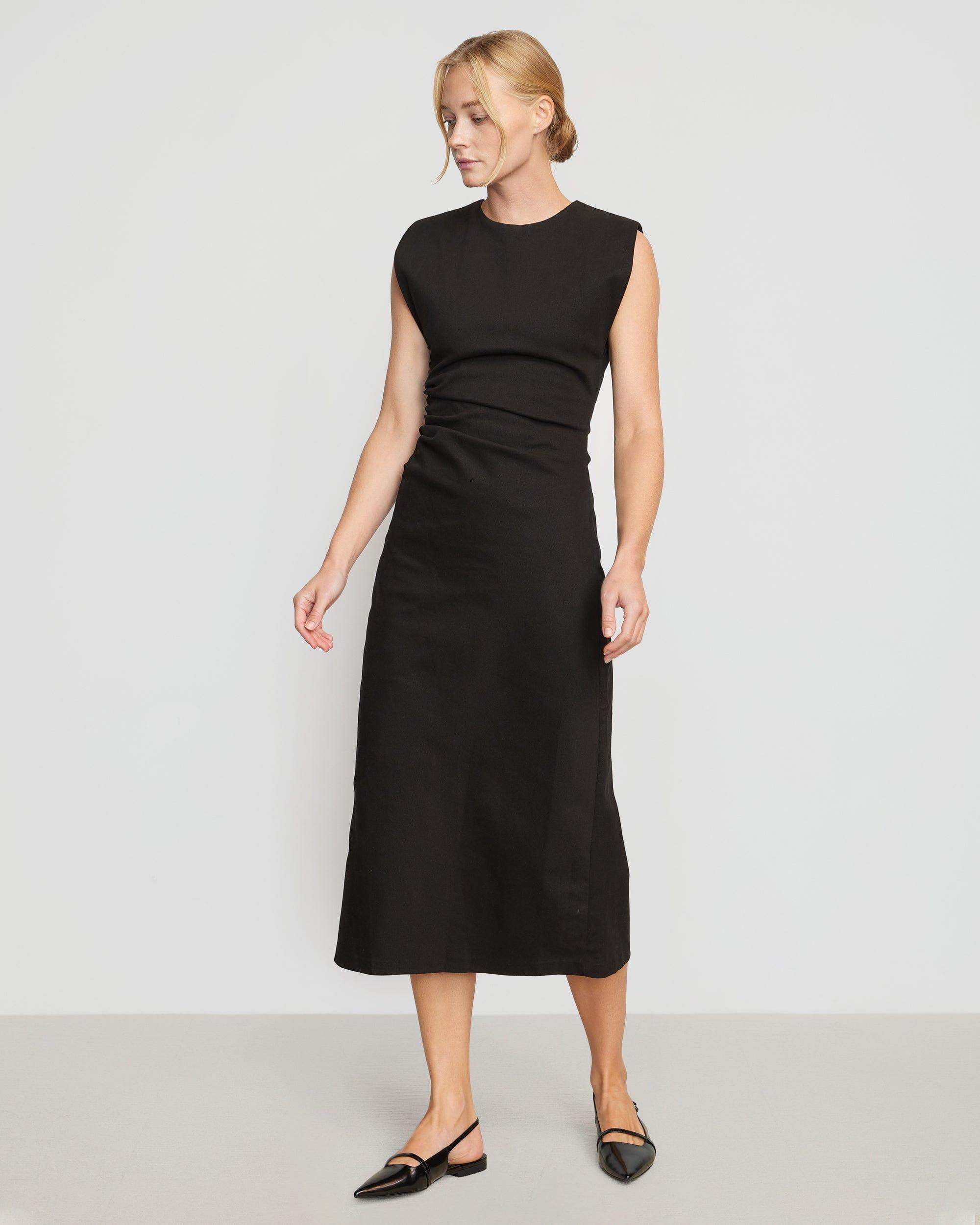 Iman Split-Hem Cotton Twill Dress Product Image