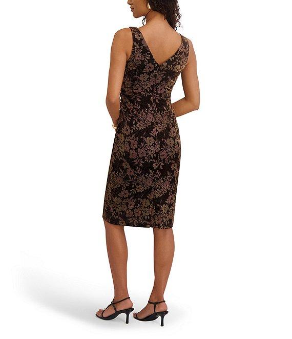 Kensie Cowl Neck Floral Print Sleeveless Dress Product Image