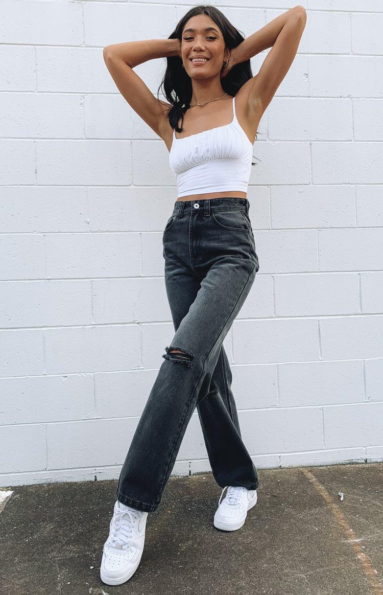 Robin Wide Leg Jeans Black Wash Product Image