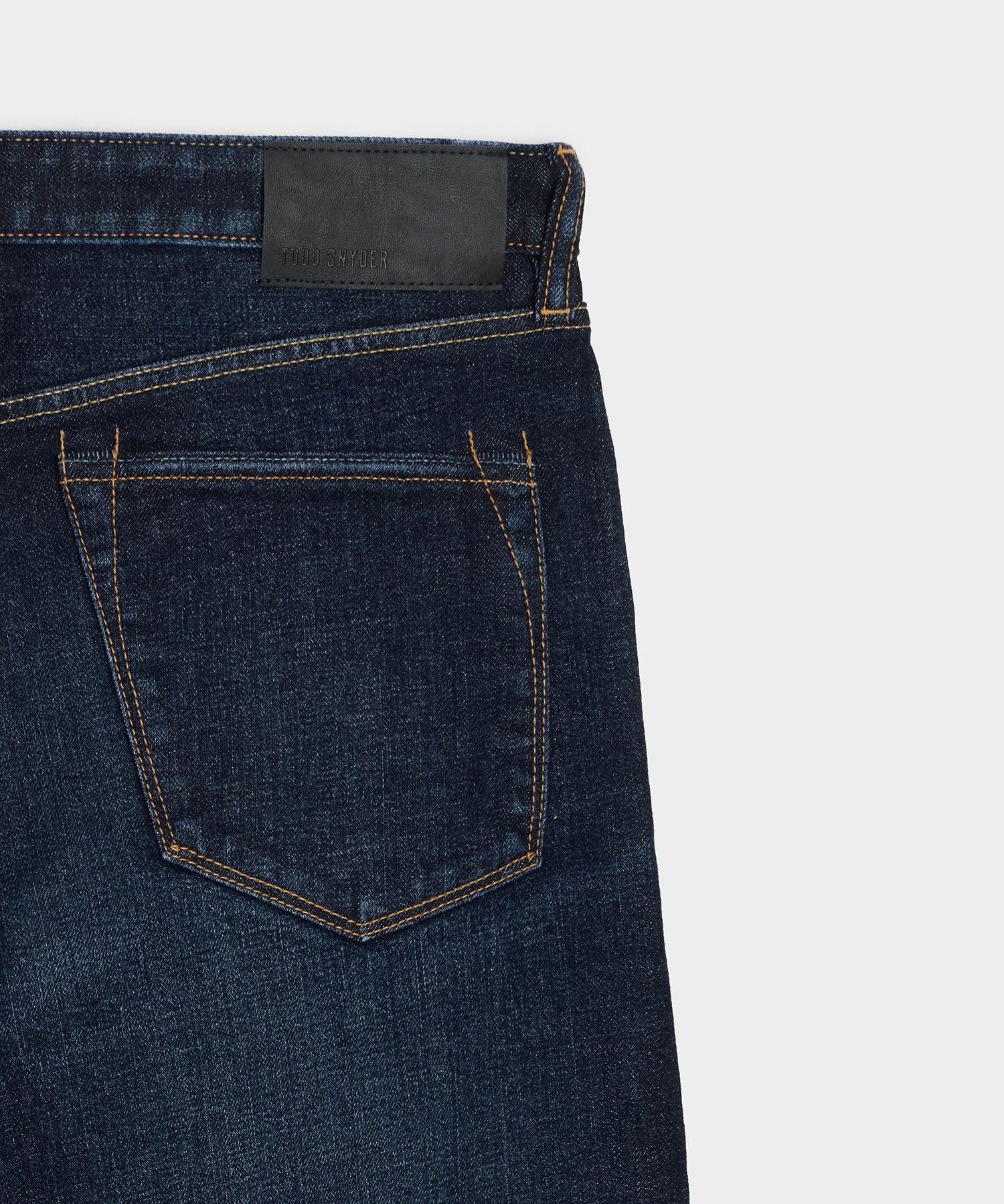 Straight Japanese Selvedge Stretch Jean in Worn Indigo Product Image