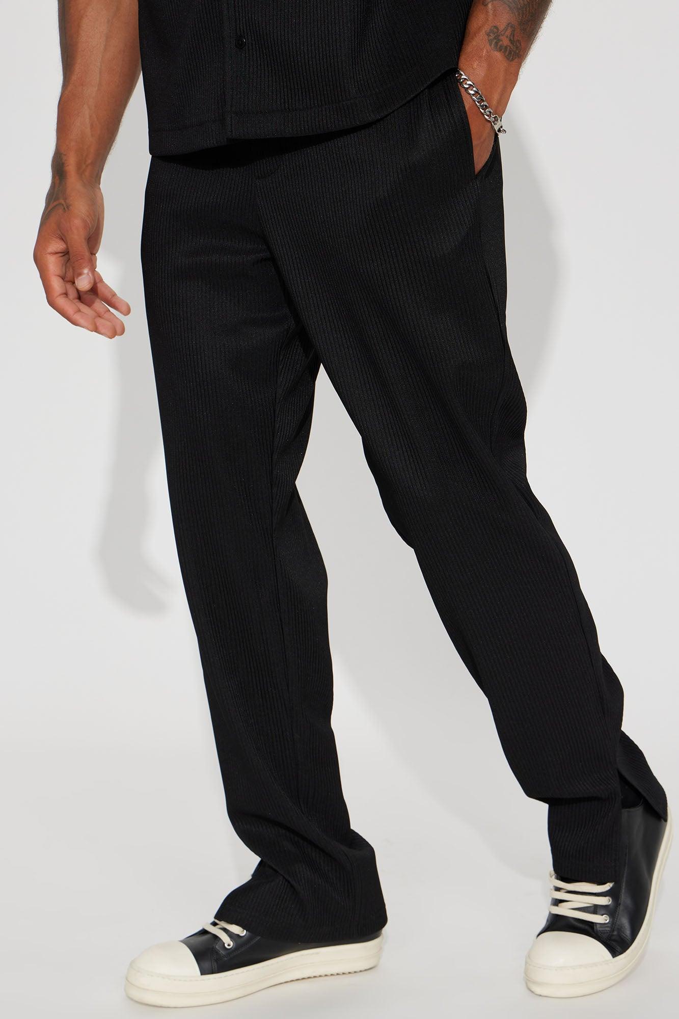 Show Up Slim Slit Pants - Black Product Image