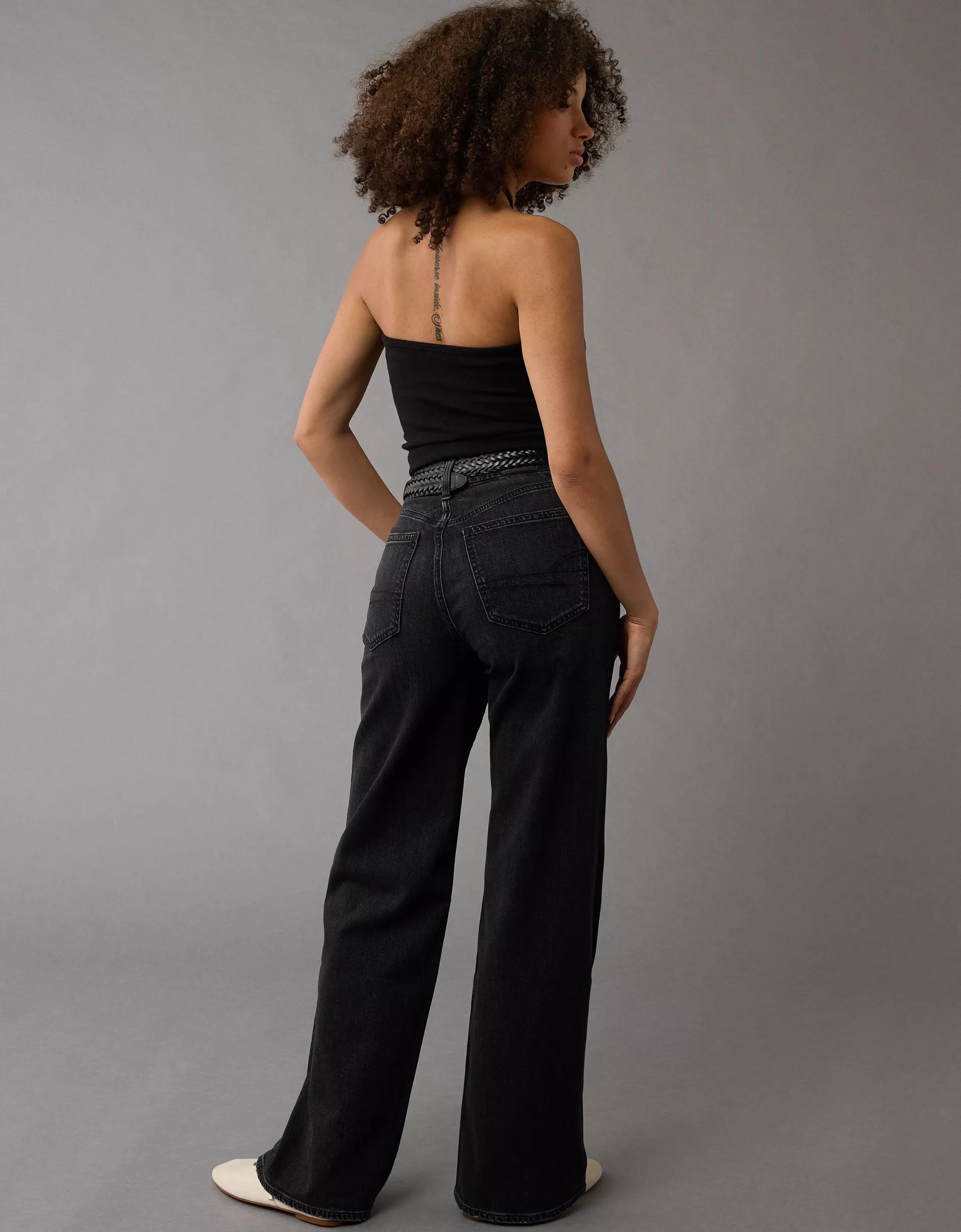 AE Dreamy Drape Stretch Curvy Super High-Waisted Baggy Wide-Leg Jean Product Image