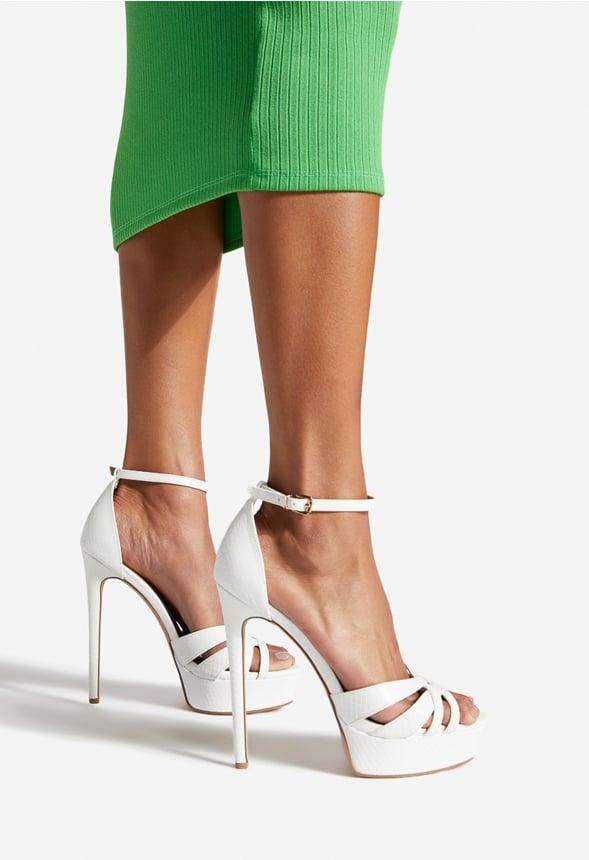 JustFab Margaux Platform Loafer Pump Womens Black/ White Size 8.5 Product Image