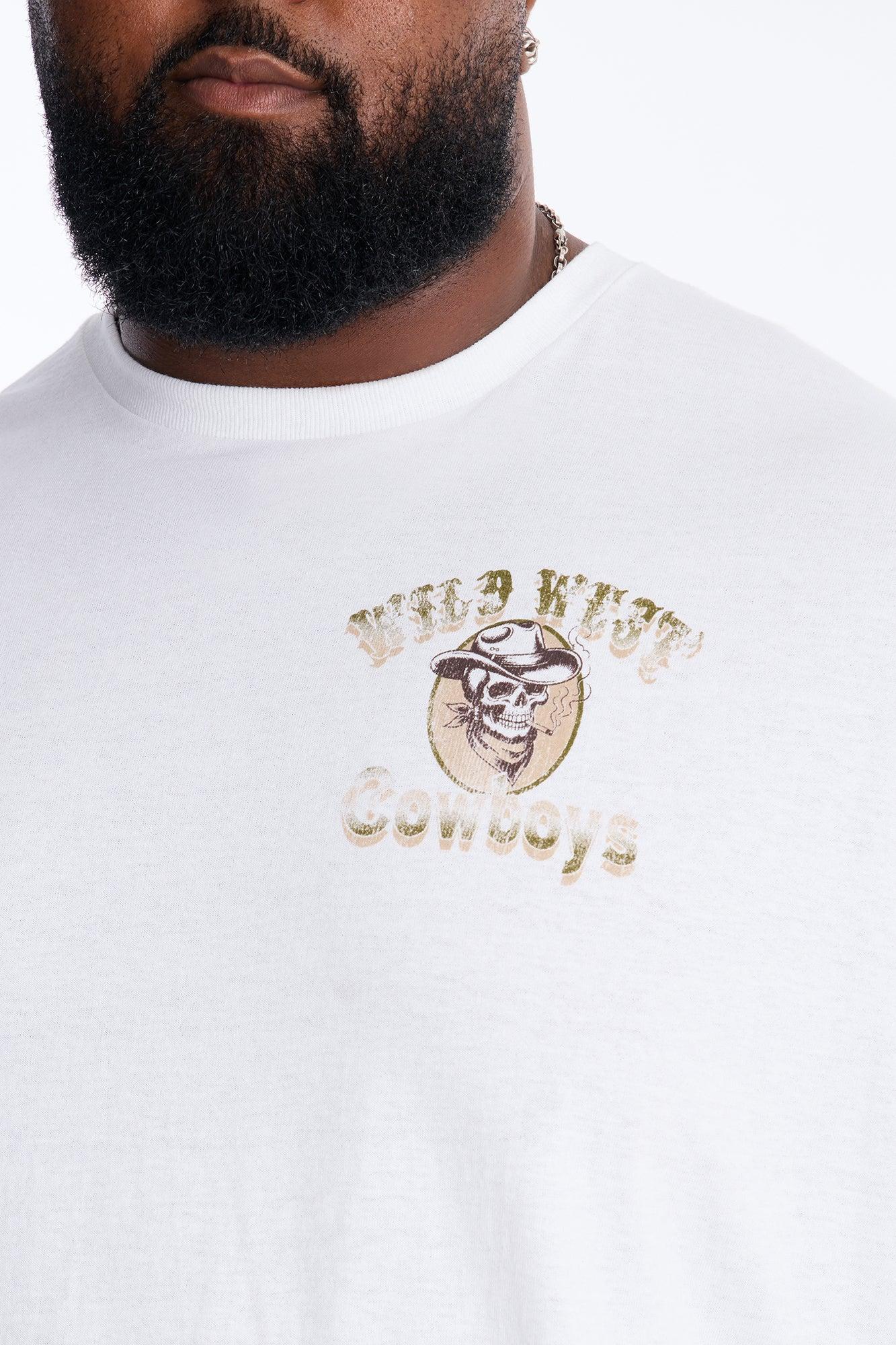 Wild West Cowboys Oversized Short Sleeve Tee - White Male Product Image