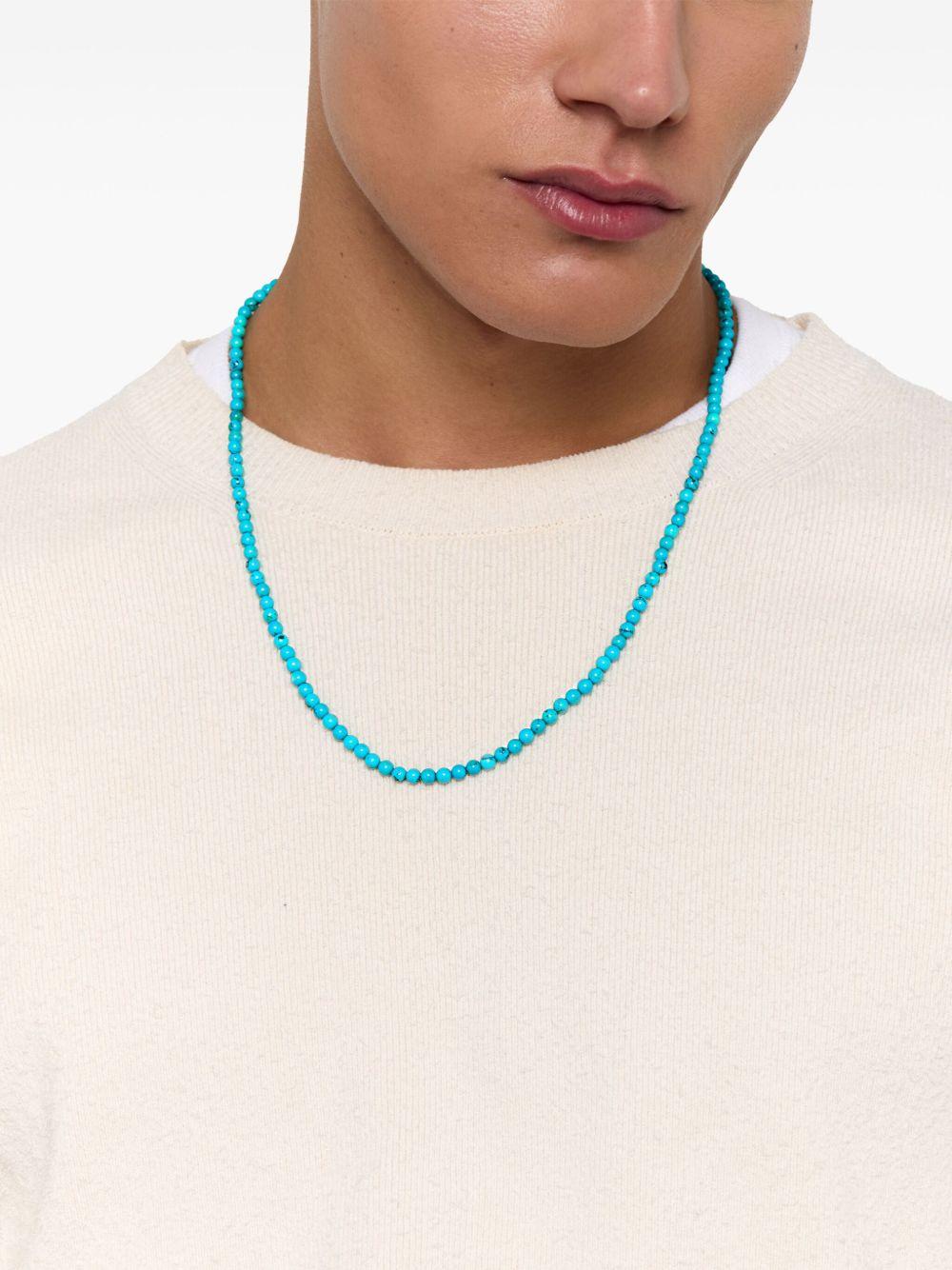 14K yellow gold beaded turquoise necklace Product Image