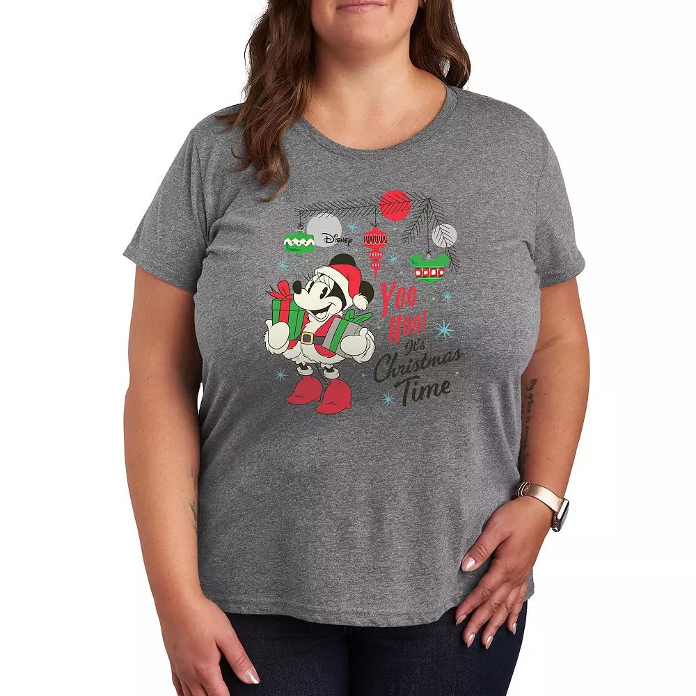 Disney's Minnie Mouse Plus Christmas Time Graphic Tee, Women's,  Product Image