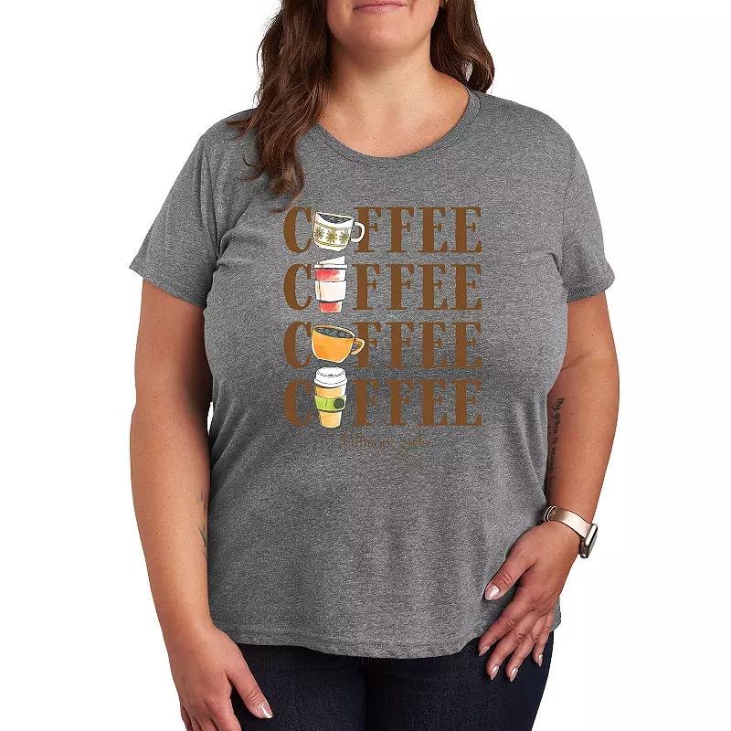 Plus Gilmore Girls Coffee Repeated Graphic Tee, Women's,  Product Image