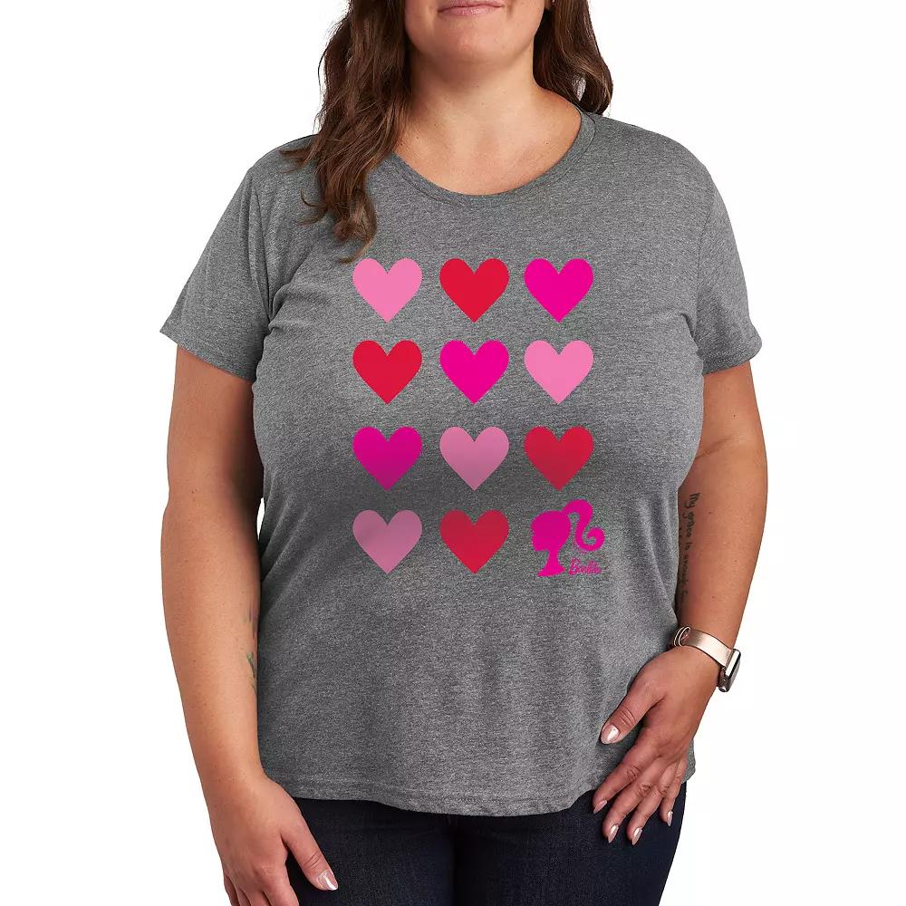 Plus Barbie Heart Grid Graphic Tee, Women's,  Product Image