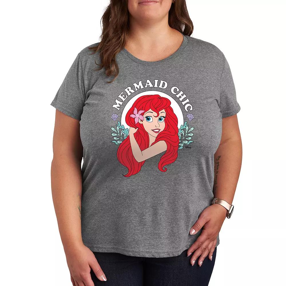 Disney Princess Ariel Plus Mermaid Chic Graphic Tee, Women's,  Product Image