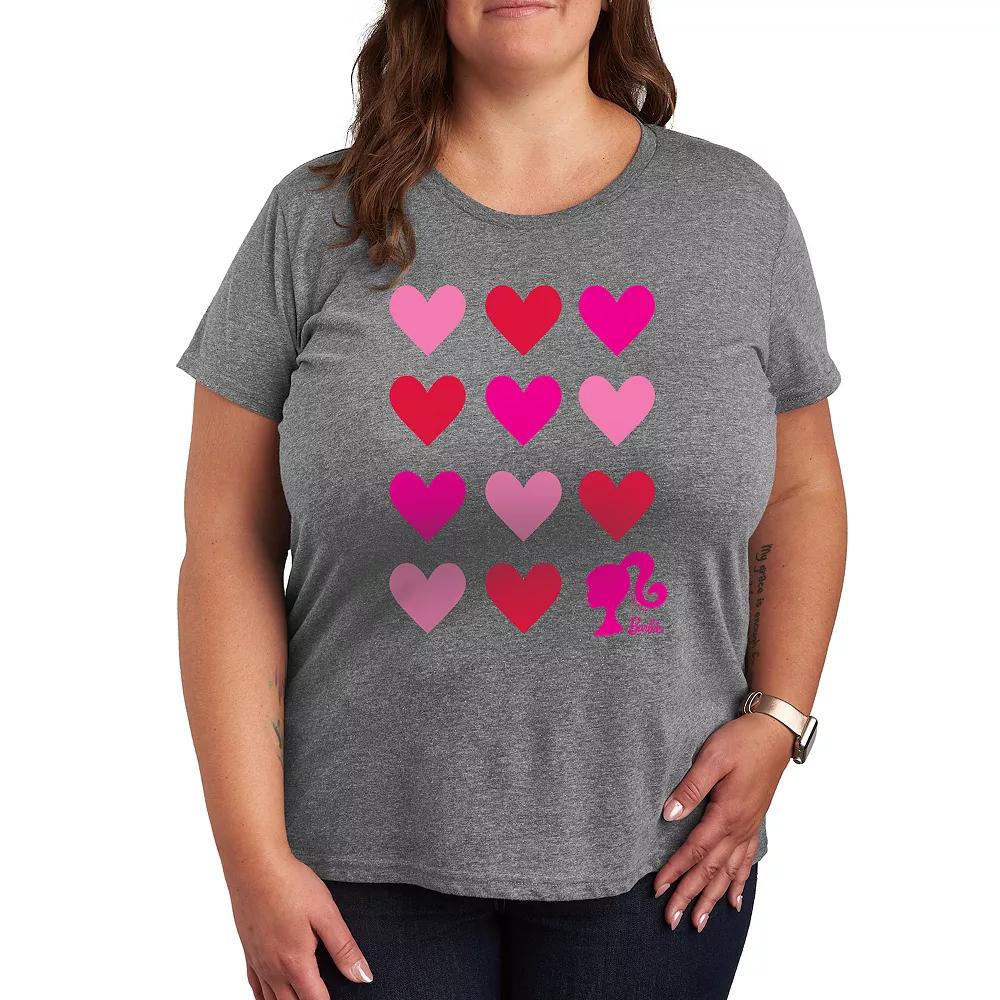 Plus Barbie Heart Grid Graphic Tee, Women's,  Product Image