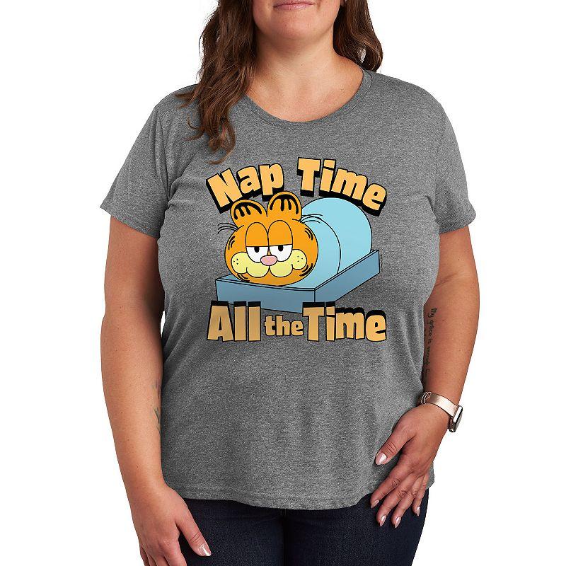 Plus Garfield Nap Time All The Time Graphic Tee, Women's,  Product Image