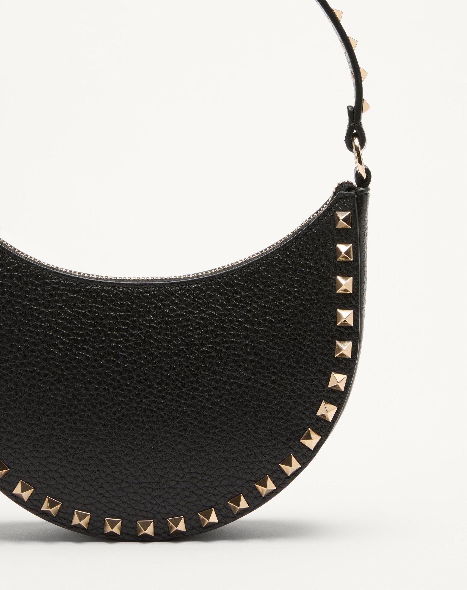 Mini Rockstud Hobo Bag In Grainy Calfskin Product Image