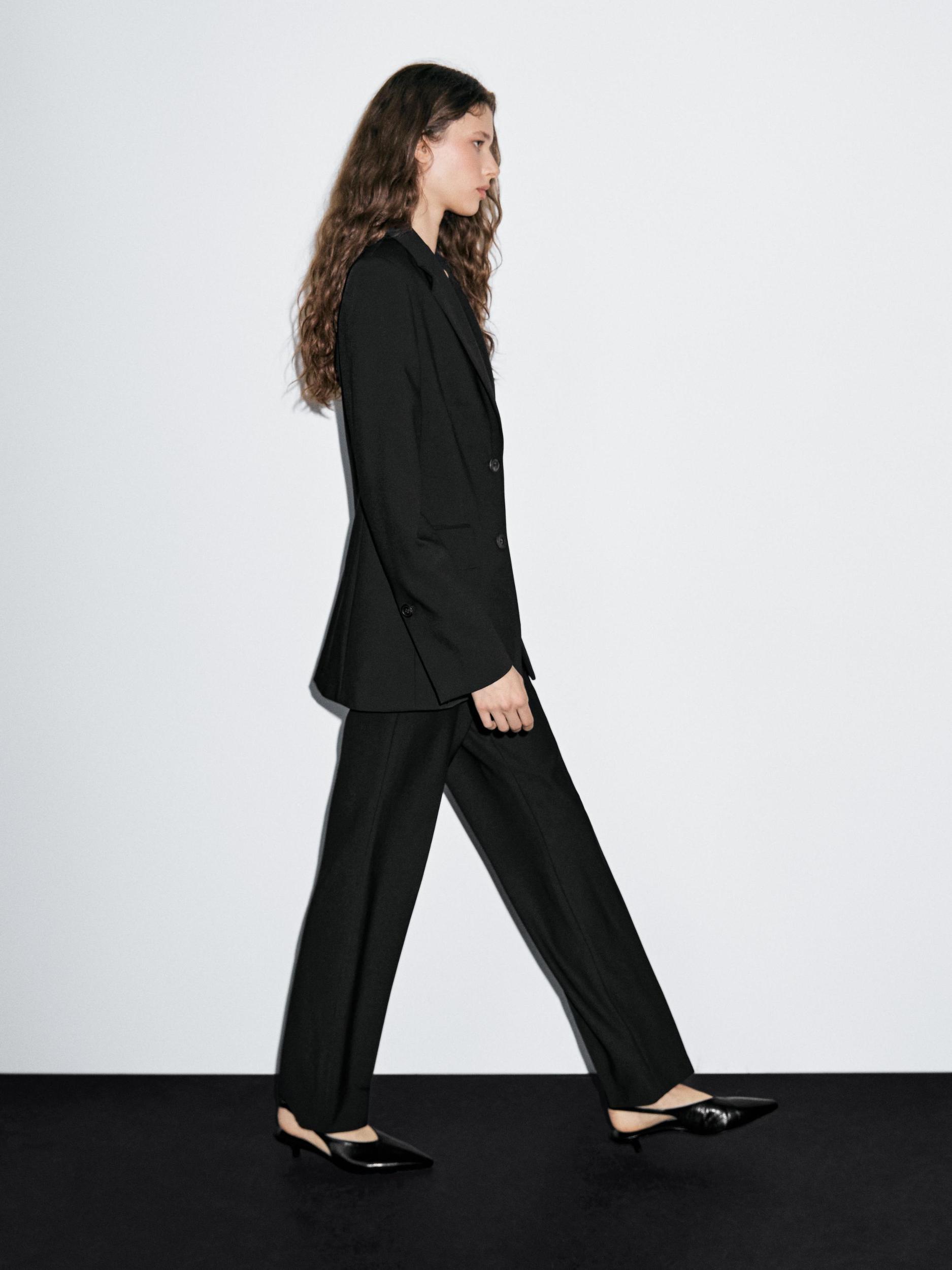 Crepe cigarette fit trousers Product Image