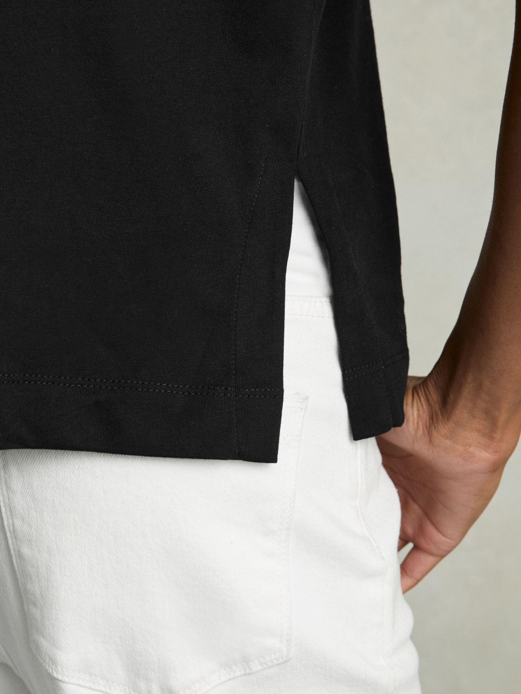 Cotton Crew Neck T-Shirt in Black Product Image