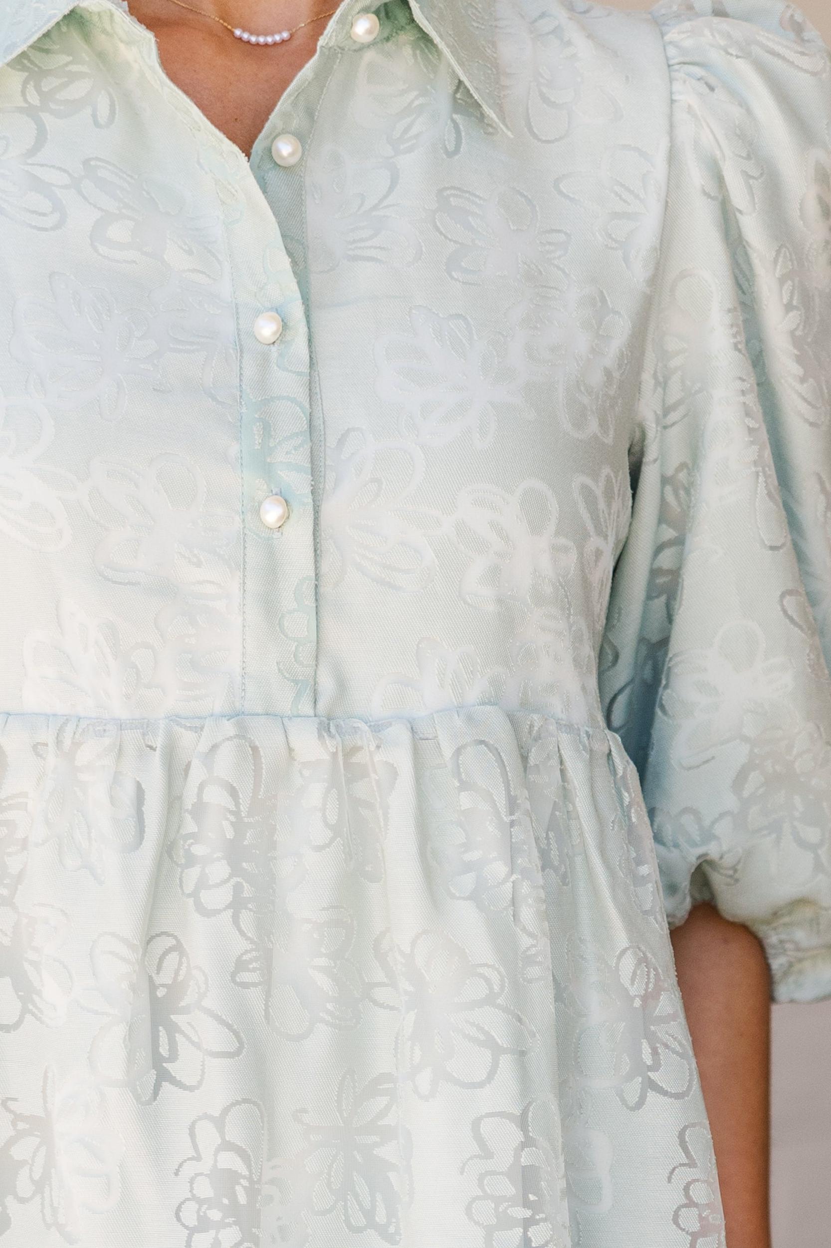 Love Found Sage Green Floral Tiered Midi Dress Female Product Image