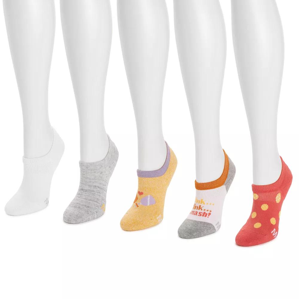 Women's MUK LUKS 5-Pack Pickleball No Show Socks, Bright Product Image
