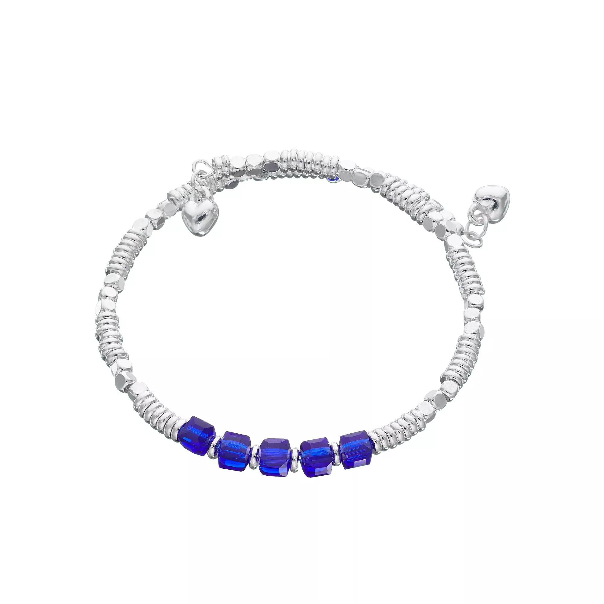 City Luxe Silver Tone Birthstone Beaded Bracelet, Women's, March Product Image