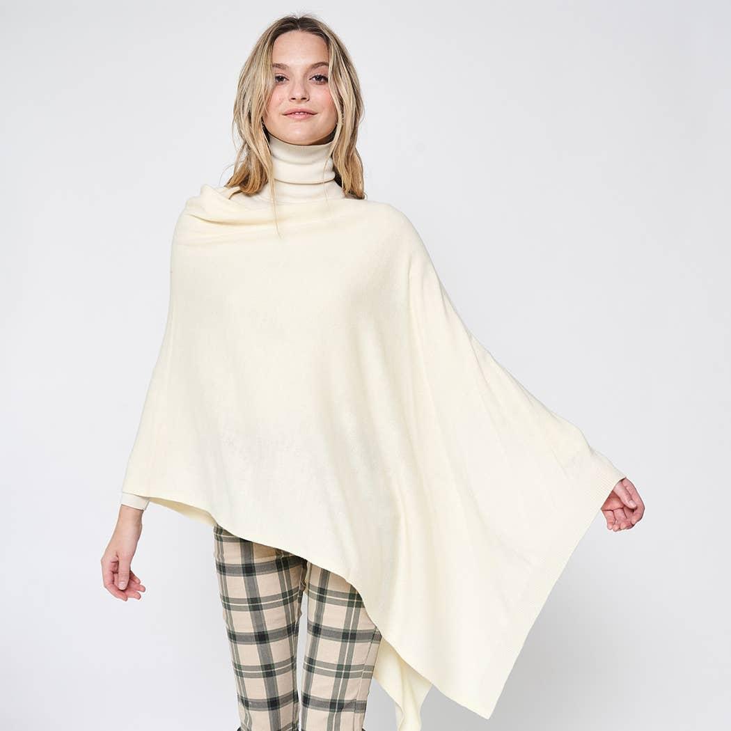 Light Tone Solid Diamond Shape Scarf Poncho Product Image
