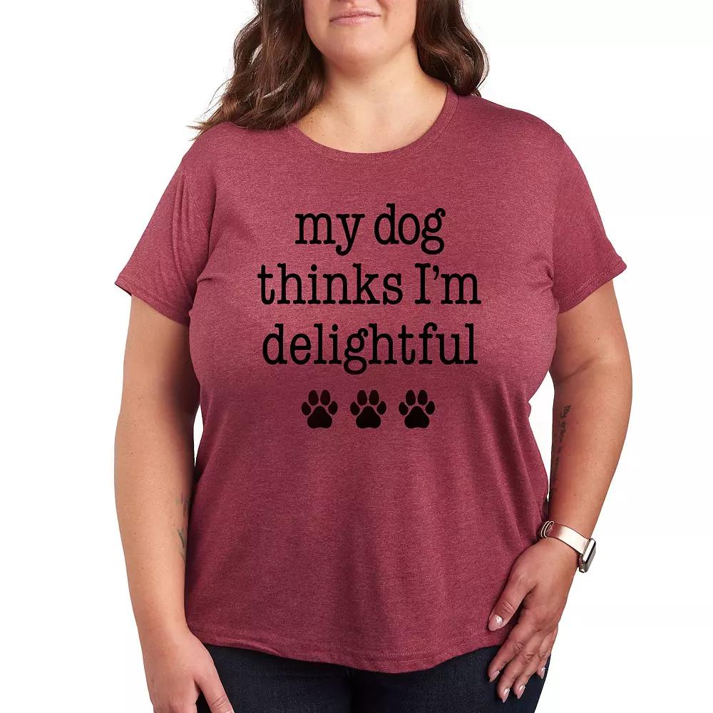Plus Dog Thinks I'm Delightful Graphic Tee, Women's,  Product Image